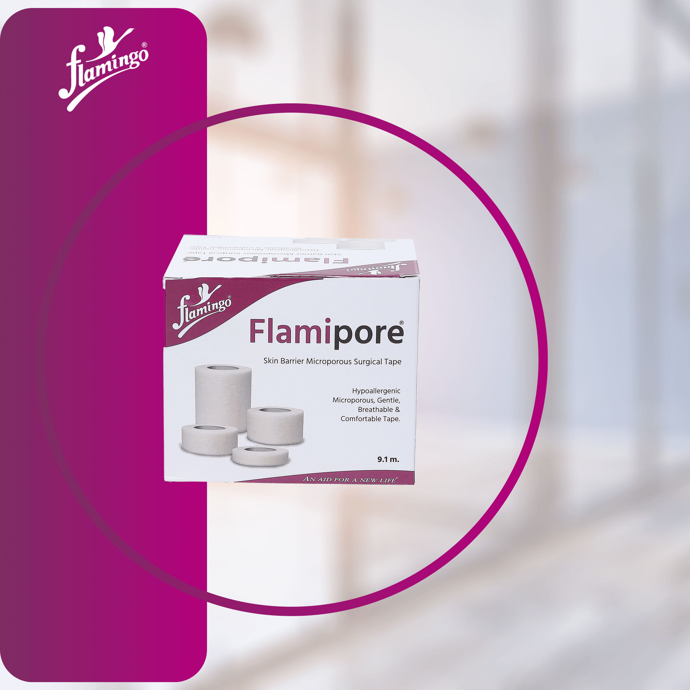 Flamipore, surgical tape, paper tape, wound care tape, breathable tape, hypoallergenic tape, skin-friendly tape, medical tape, wound dressing tape, microporous tape.