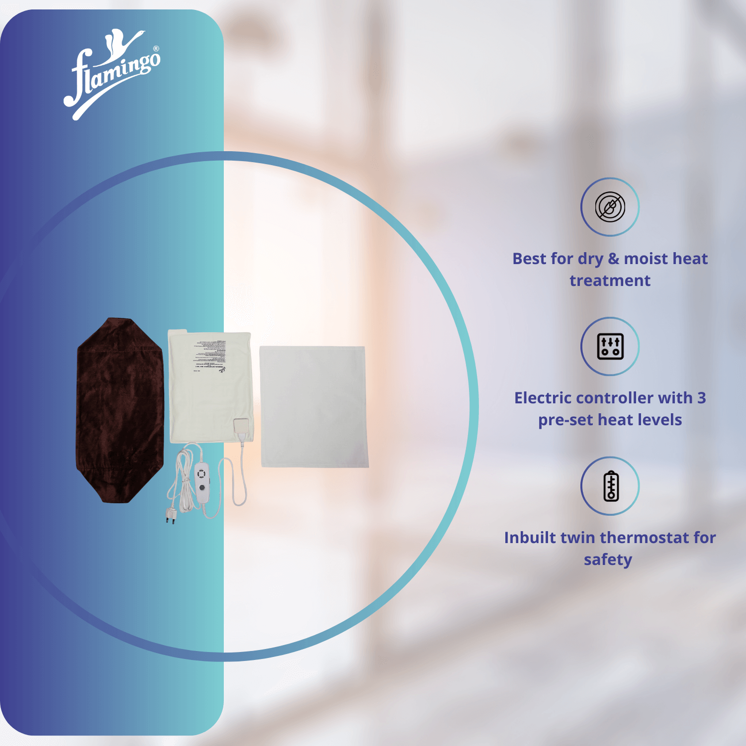 Flamingo Premium Orthopedic Heat Belt, orthopedic heat belt, heat therapy for muscle pain, dry and moist heat belt, adjustable heat therapy, joint discomfort relief, long-lasting heating element, washable heat belt.