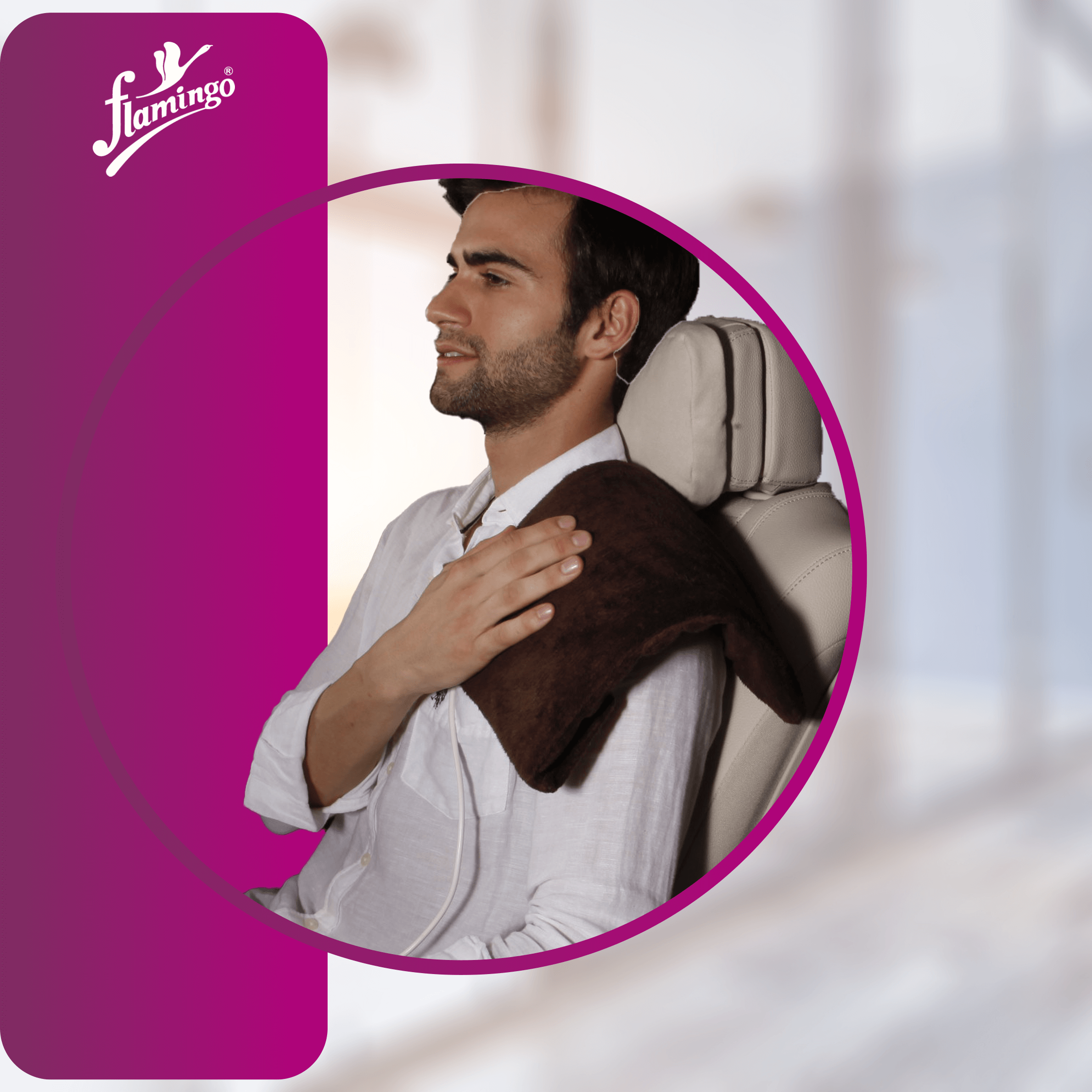 Flamingo Car Comfort Heat Belt, car heat belt, heat therapy for back pain, adjustable temperature heat belt, 12V heat belt, soothing heat for car travel, muscle tension relief, flexible heat belt.