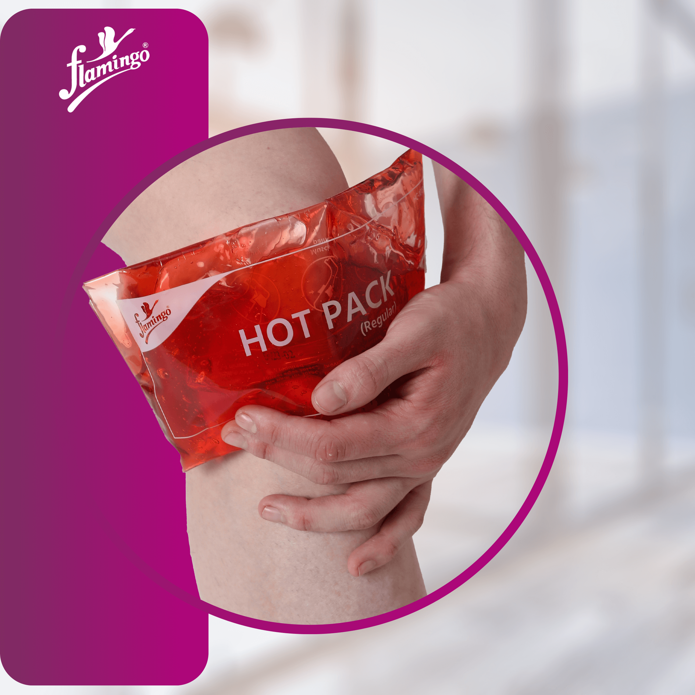 Flamingo Hot Pack, hot therapy pack, muscle pain relief, joint stiffness relief, non-toxic gel pack, heat therapy for pain, adjustable hot pack, soothing heat pack.
