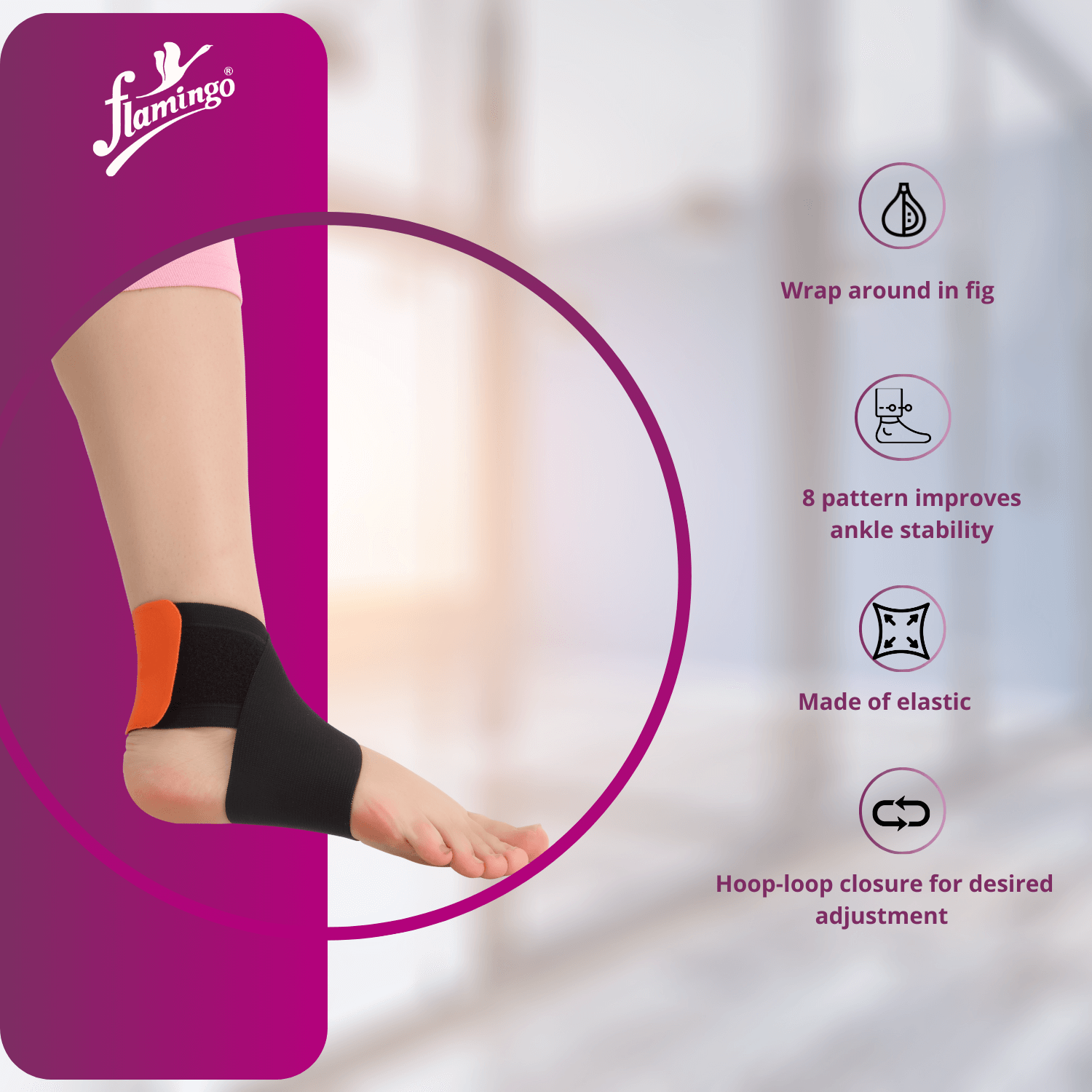Flamingo Ankle Binder
Ankle Support for Sprains
Achilles Tendonitis Support
Ankle Injury Recovery
Elastic Ankle Brace
Comfortable Ankle Support