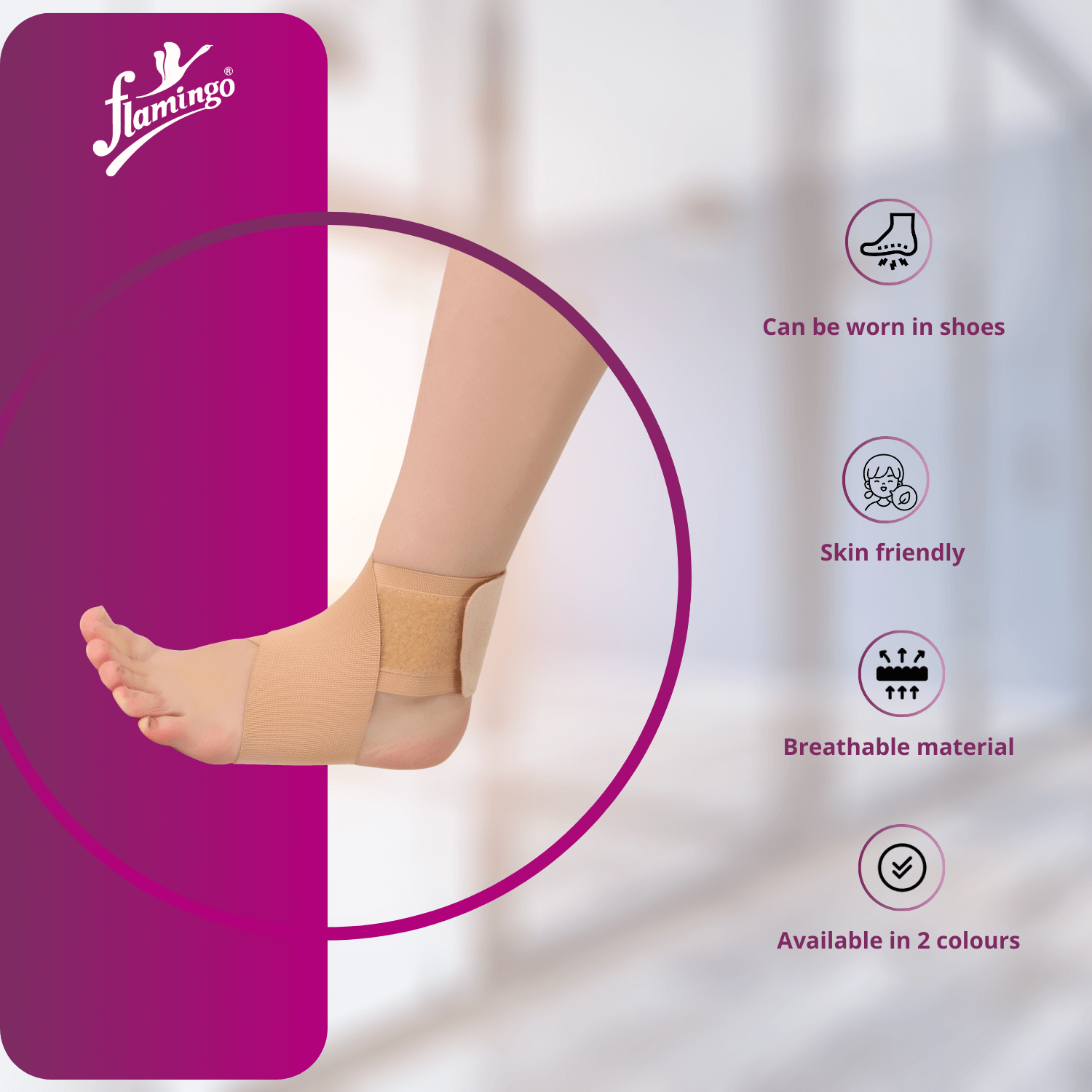 Flamingo Ankle Binder
Ankle Support for Sprains
Achilles Tendonitis Support
Ankle Injury Recovery
Elastic Ankle Brace
Comfortable Ankle Support