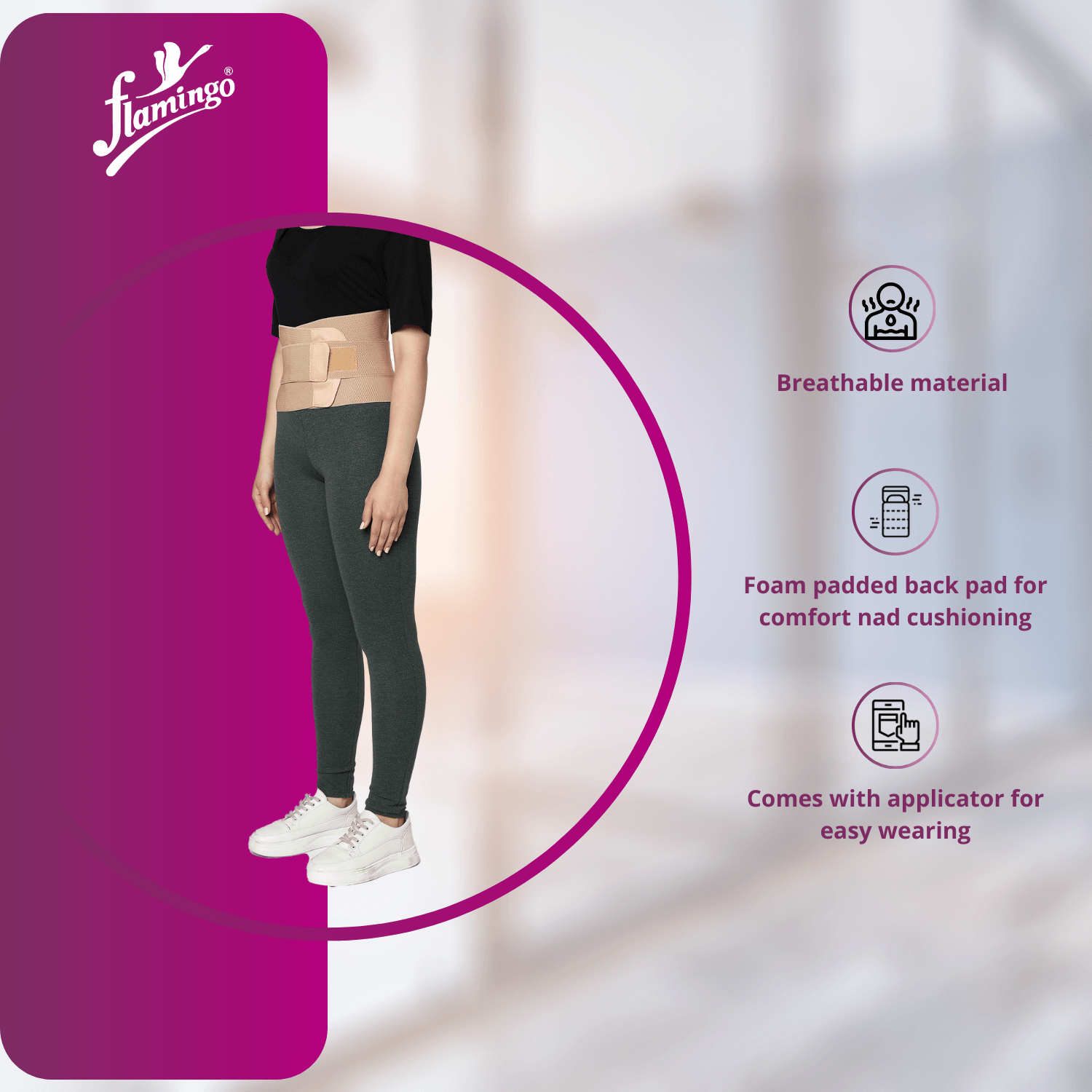 Flamingo Contoured L.S. Belt
Lumbar Support Belt
Spondylolysis Support Belt
Low Back Pain Belt
Post-operative Back Support
