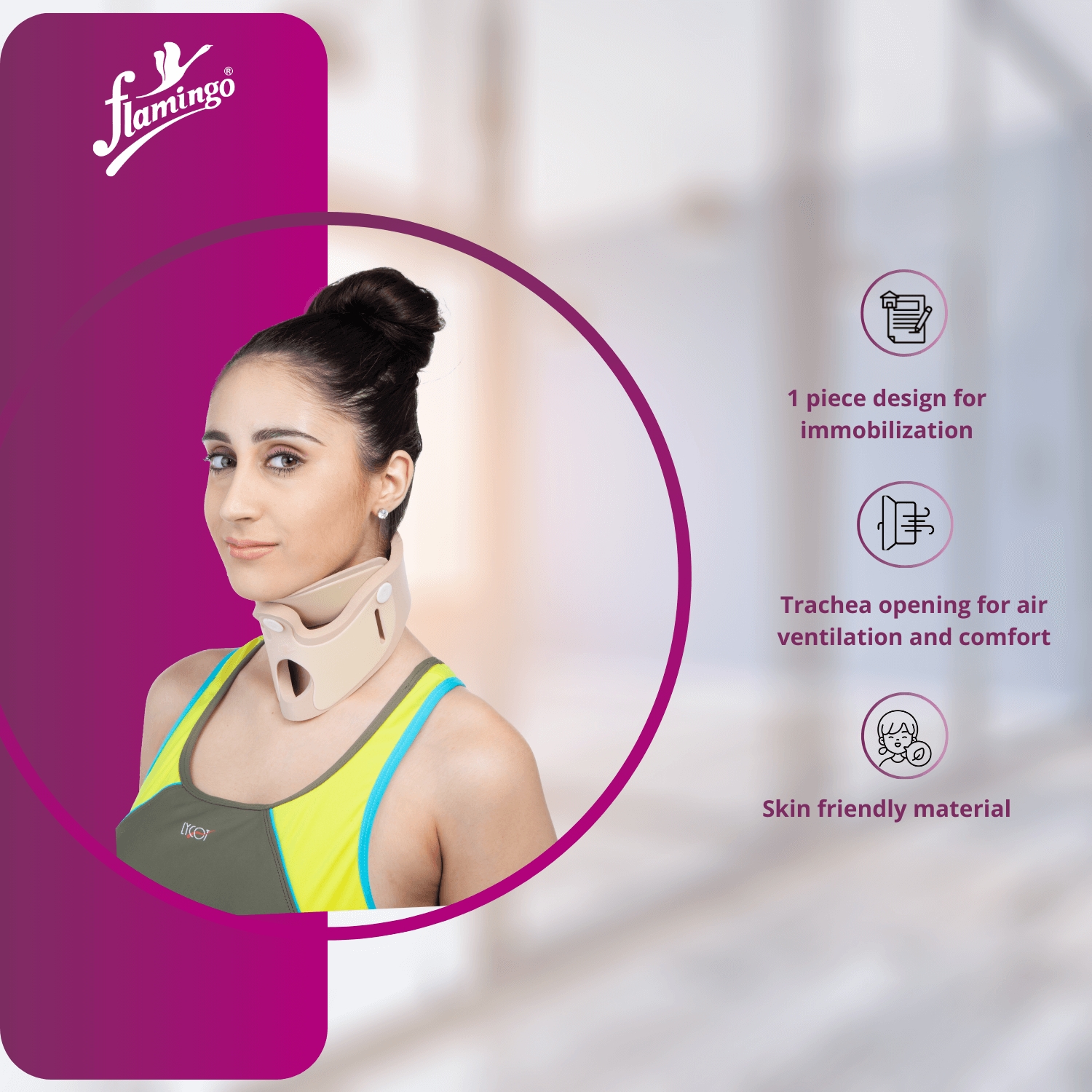 Flamingo Cervical Immobilizer
Cervical Fracture Support
Post-Trauma Neck Support
Neck Immobilizer for Spondylolisthesis
Cervical Disc Recovery