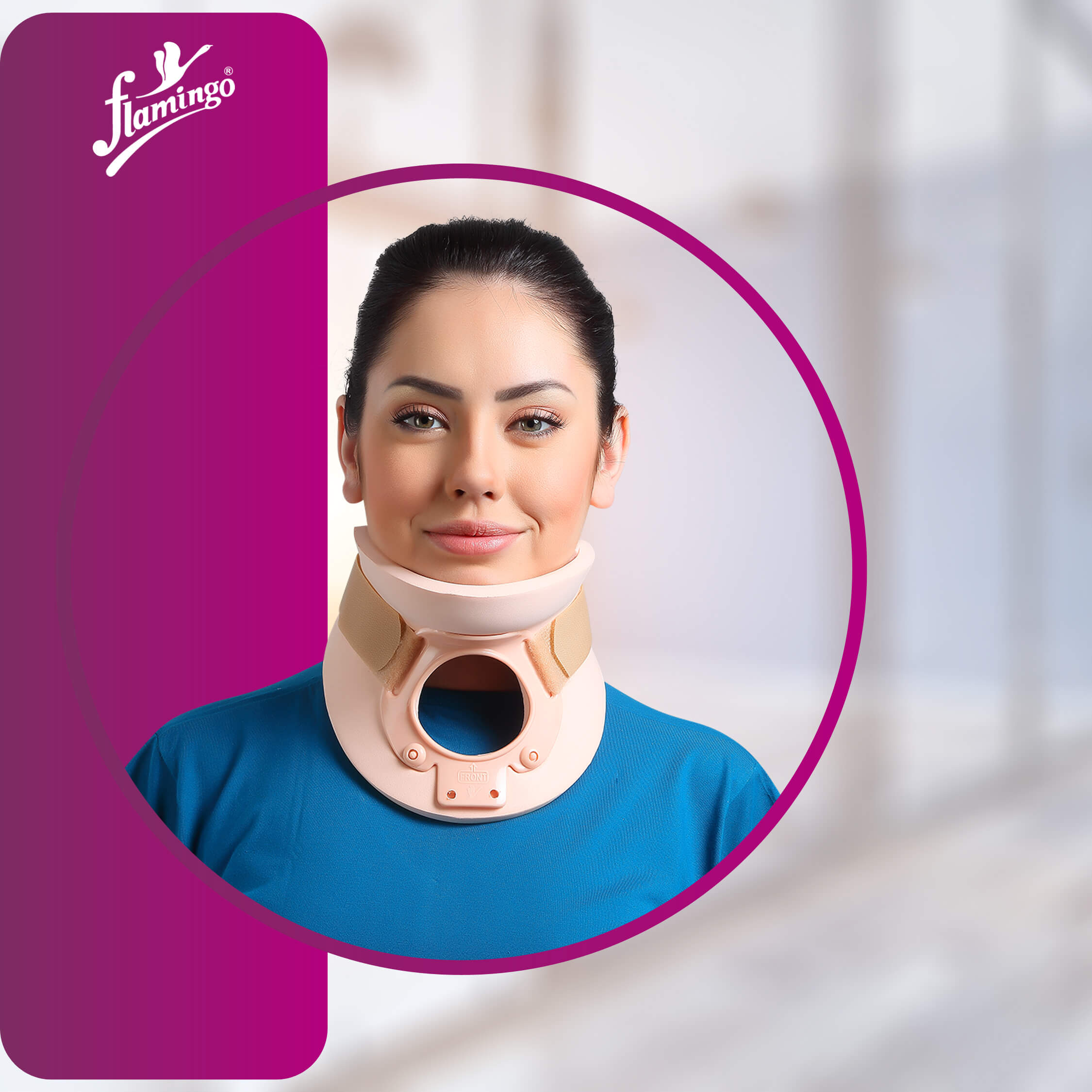 Flamingo Cervical Orthosis
Cervical Fracture Support
Post-Trauma Neck Support
Spondylolisthesis Collar
Two-Piece Neck Collar