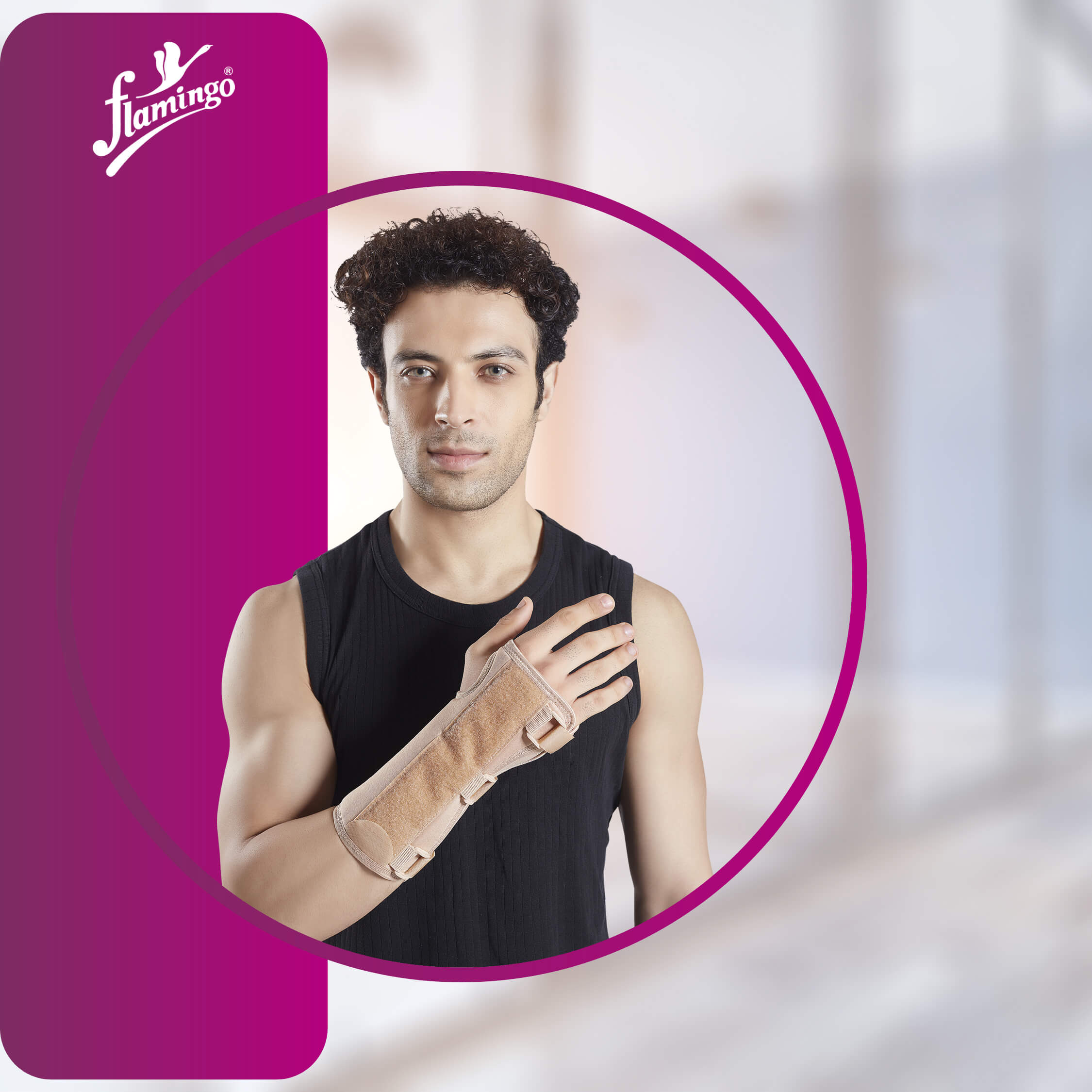 Flamingo Wrist & Forearm Splint, wrist support, forearm splint, wrist injury recovery, post-surgical wrist care, adjustable splint, wrist brace, sprain support.