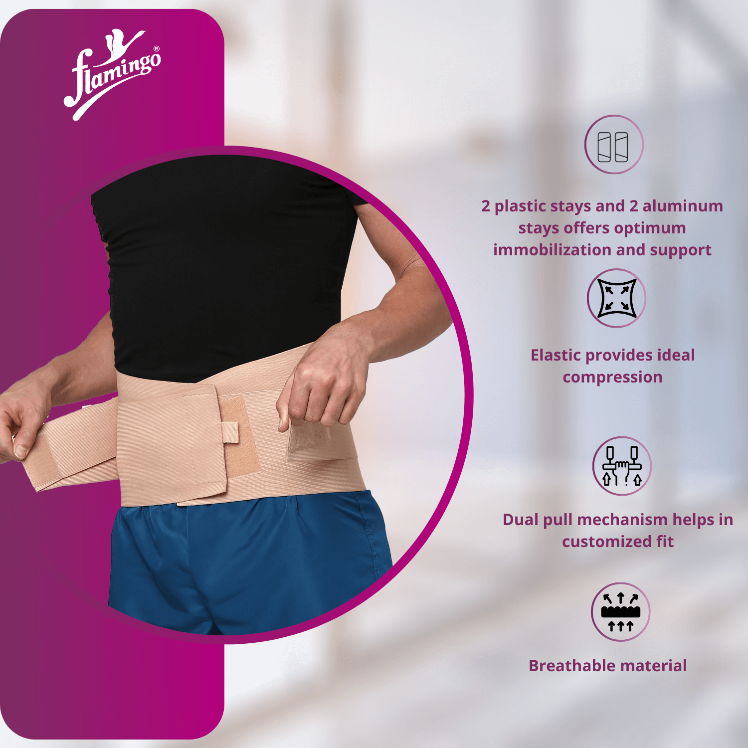 Flamingo Lumbar Corset Belt
Lower Back Support
Degenerative Disc Disease Support
Spinal Alignment Belt
Posture Correction Belt
