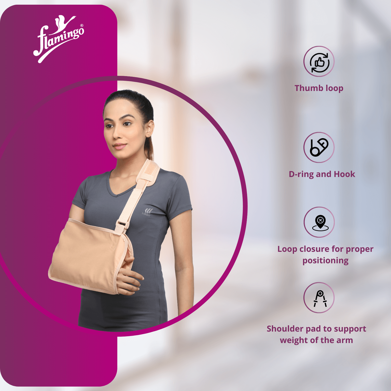 Flamingo Arm Pouch
Arm Support Pouch
Post-Casting Arm Support
Elbow Dislocation Pouch
Adjustable Arm Sling
Thumb Loop for Arm Stability