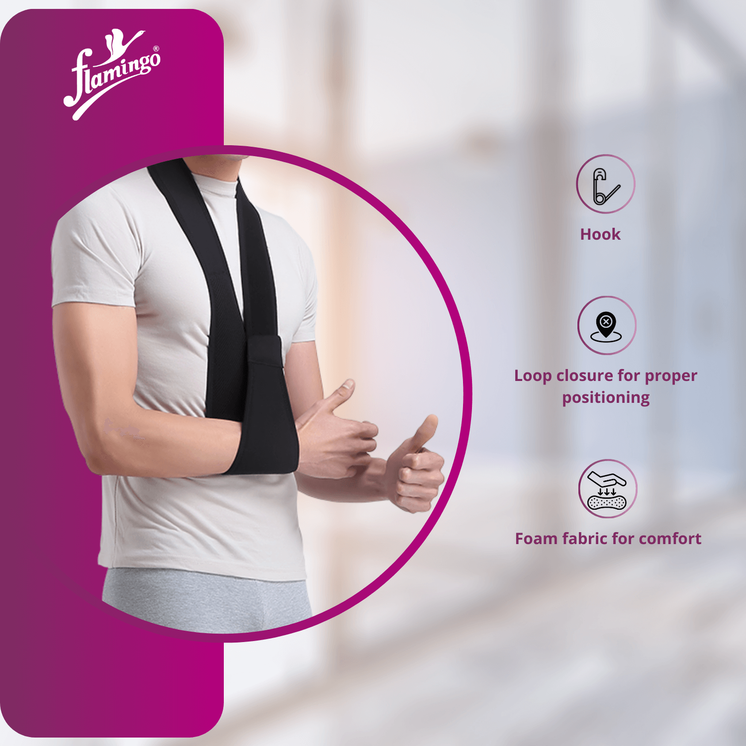 Flamingo Arm Sling Strap
Arm Support Strap
Sling Strap for Fractures
Forearm Sling
Adjustable Arm Strap
Foam Fabric Arm Support