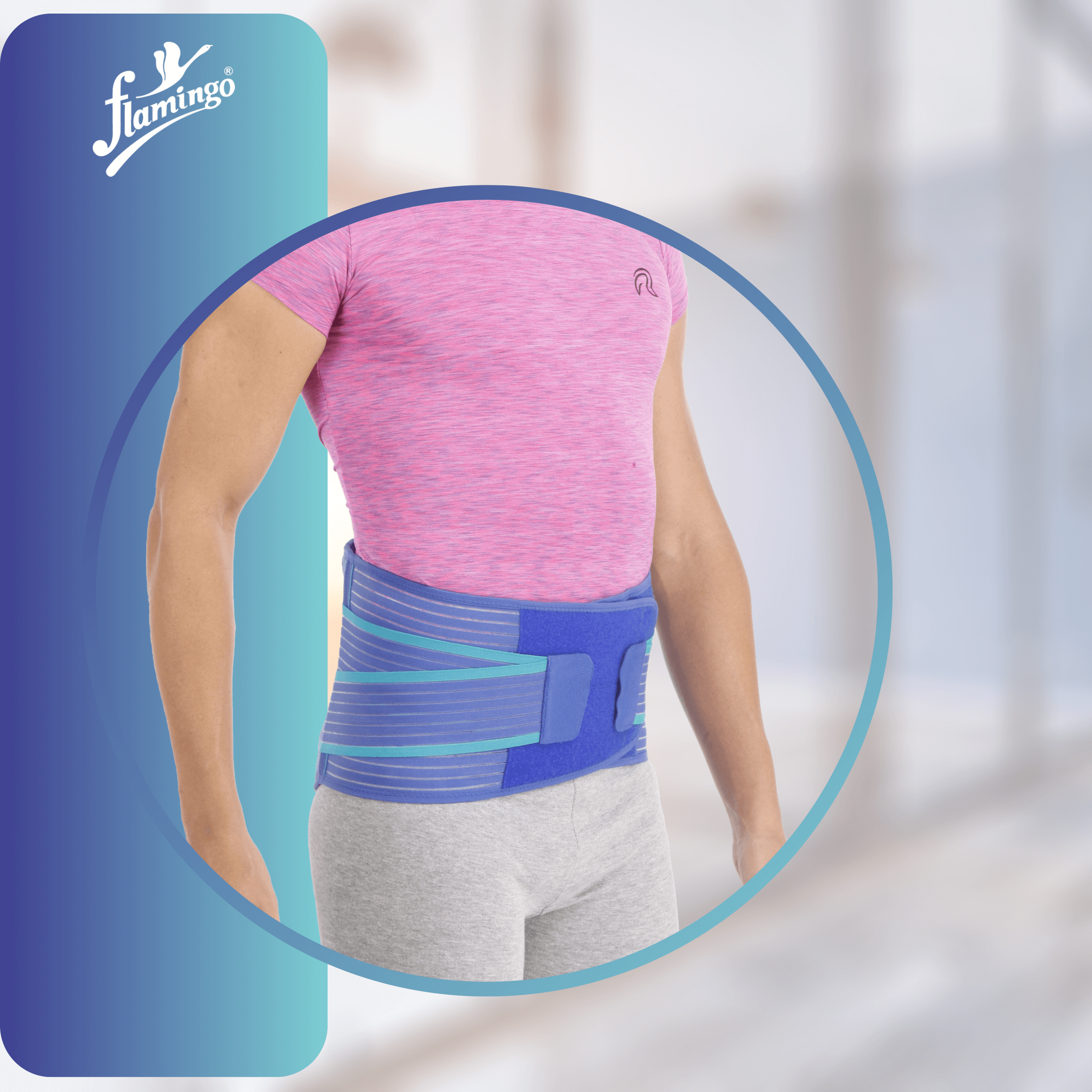 Flamingo Premium Lumbar Sacro Support, lumbar support, back support, lower back pain relief, post-surgery lumbar brace, sacral support, compression back brace.