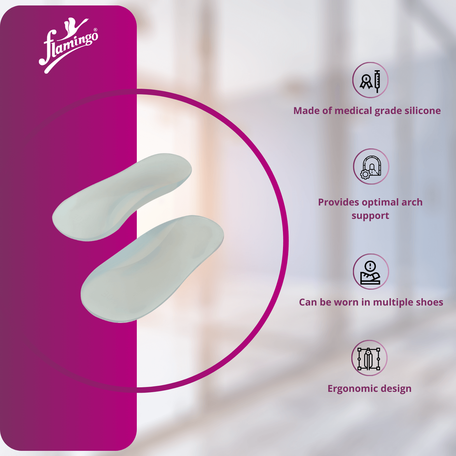 Flamingo Medial Arch Support
Flatfoot Support Insoles
Foot Alignment Support
Plantar Fasciitis Relief
Foot Health Arch Support