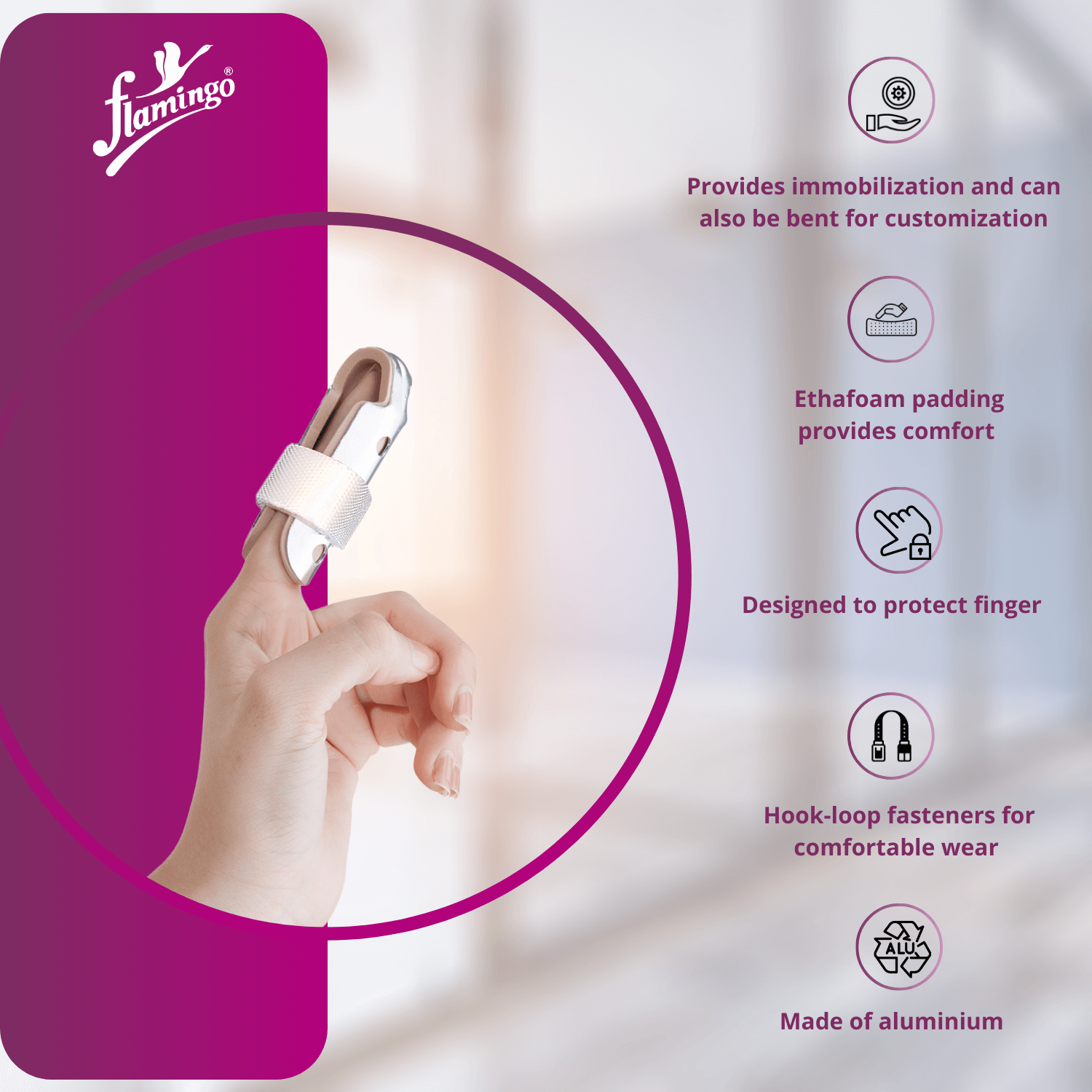 Flamingo Cot Splint
Finger Fracture Splint
Finger Injury Immobilizer
Comfortable Finger Support
Post-Operative Finger Splint