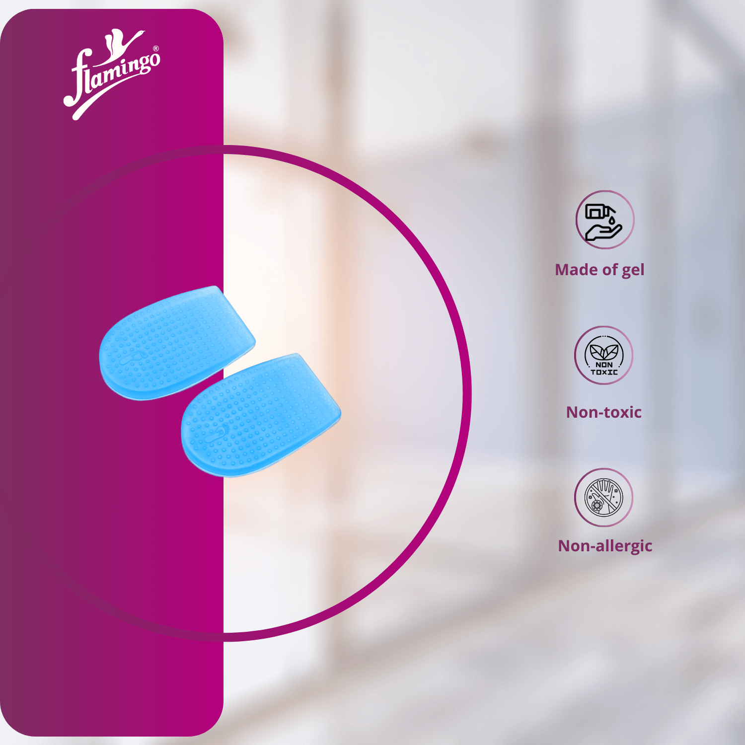 Flamingo Gel Heel Pad - Male
Heel Pain Relief Pad
Gel Heel Pad for Men
Shock Absorbing Foot Pad
Plantar Fasciitis Cushion