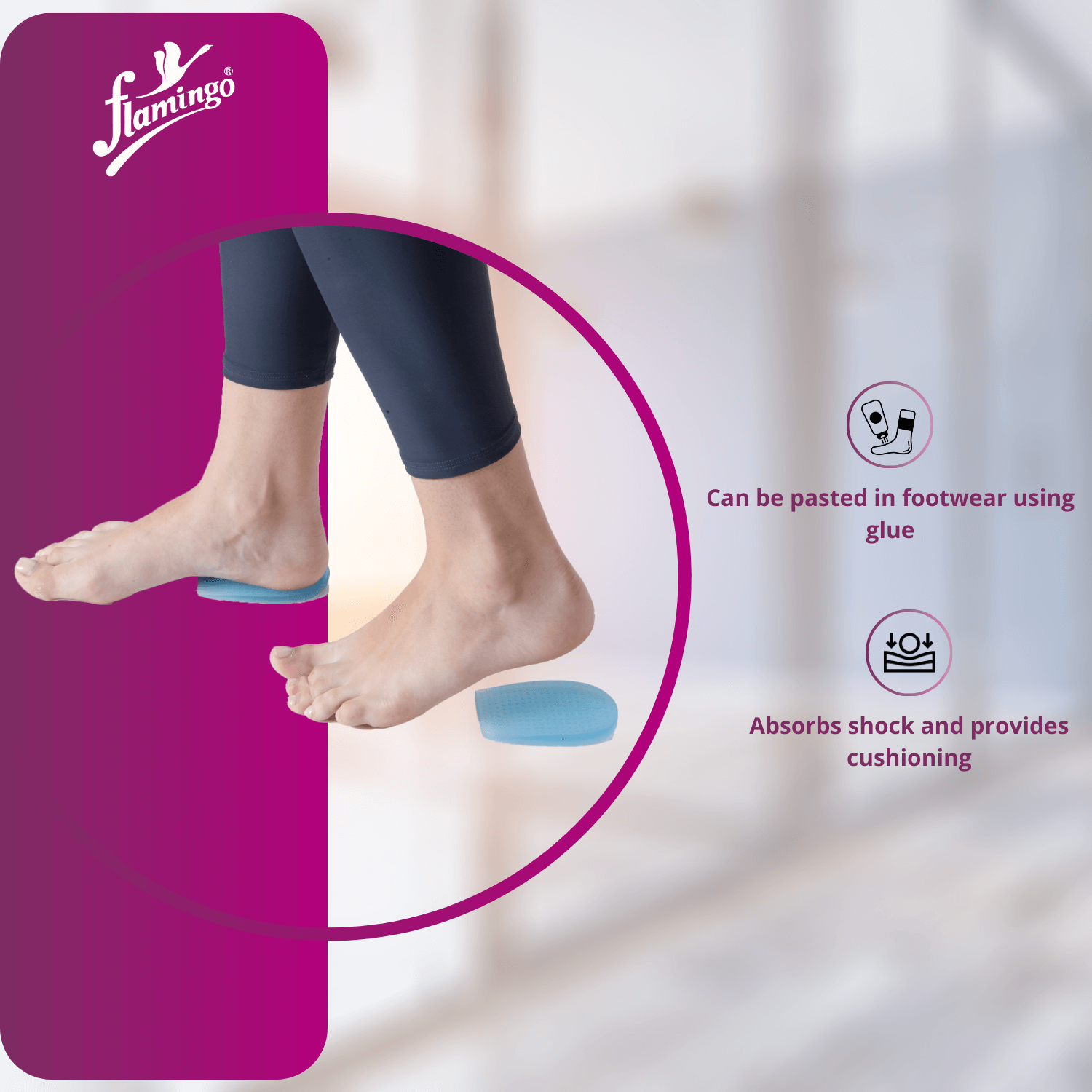Flamingo Gel Heel Pad - Male
Heel Pain Relief Pad
Gel Heel Pad for Men
Shock Absorbing Foot Pad
Plantar Fasciitis Cushion