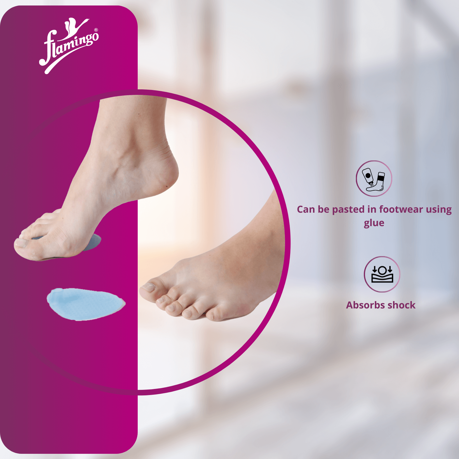 Flamingo Gel Metatarsal Pad - Male
Forefoot Pain Relief Pad
Gel Foot Pad for Men
Metatarsalgia Cushion
Calluses and Neuromas Gel Pad