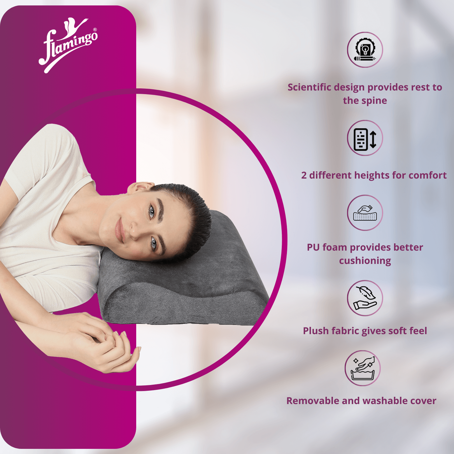 Flamingo Contoured Pillow
Neck Support Pillow
Orthopedic Sleep Pillow
Memory Foam Neck Pillow
Ergonomic Sleep Pillow