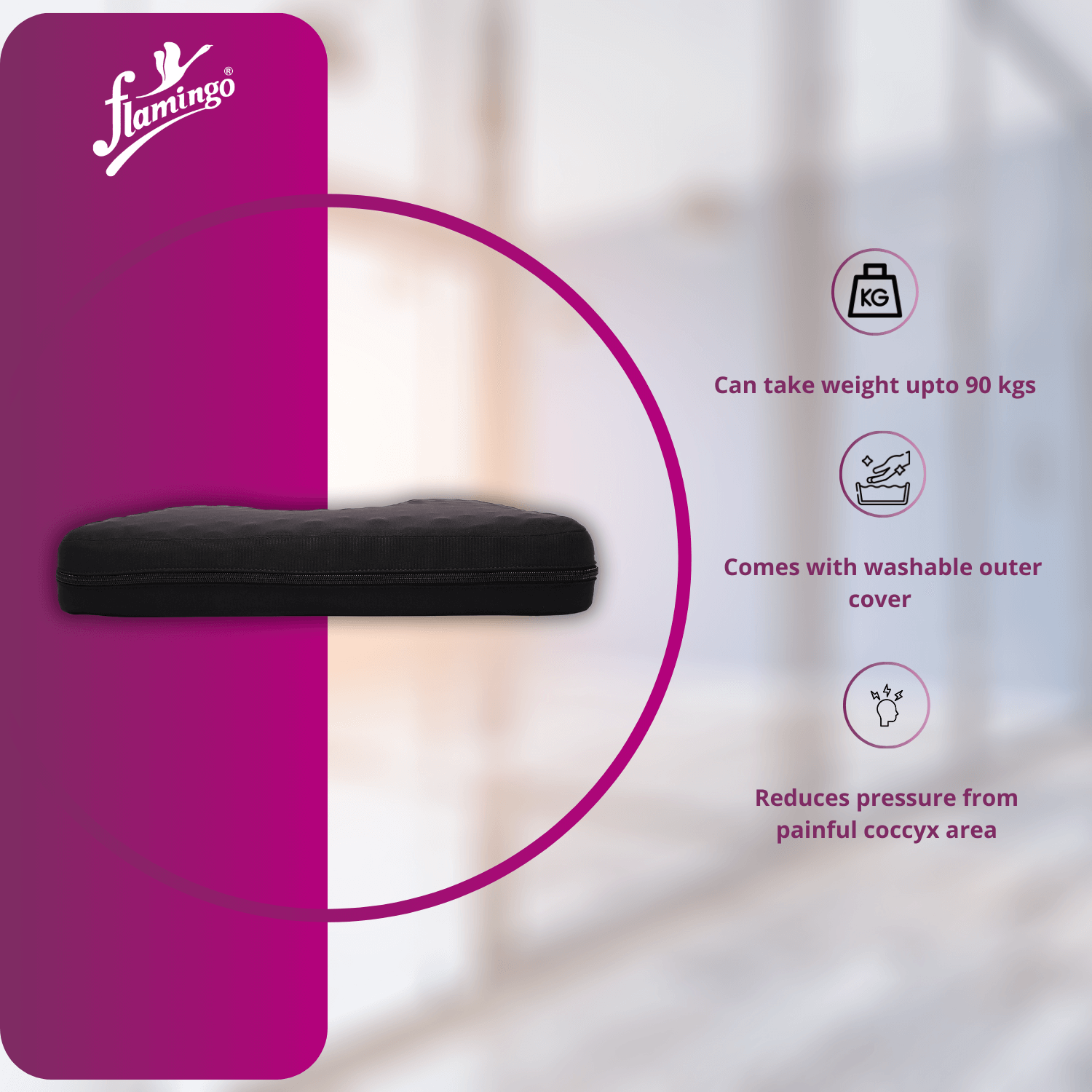 Flamingo Coccyx Cushion Soft
Soft Tailbone Cushion
Pregnancy Seat Cushion
Coccyx Pressure Relief Cushion
Comfortable Seat Cushion