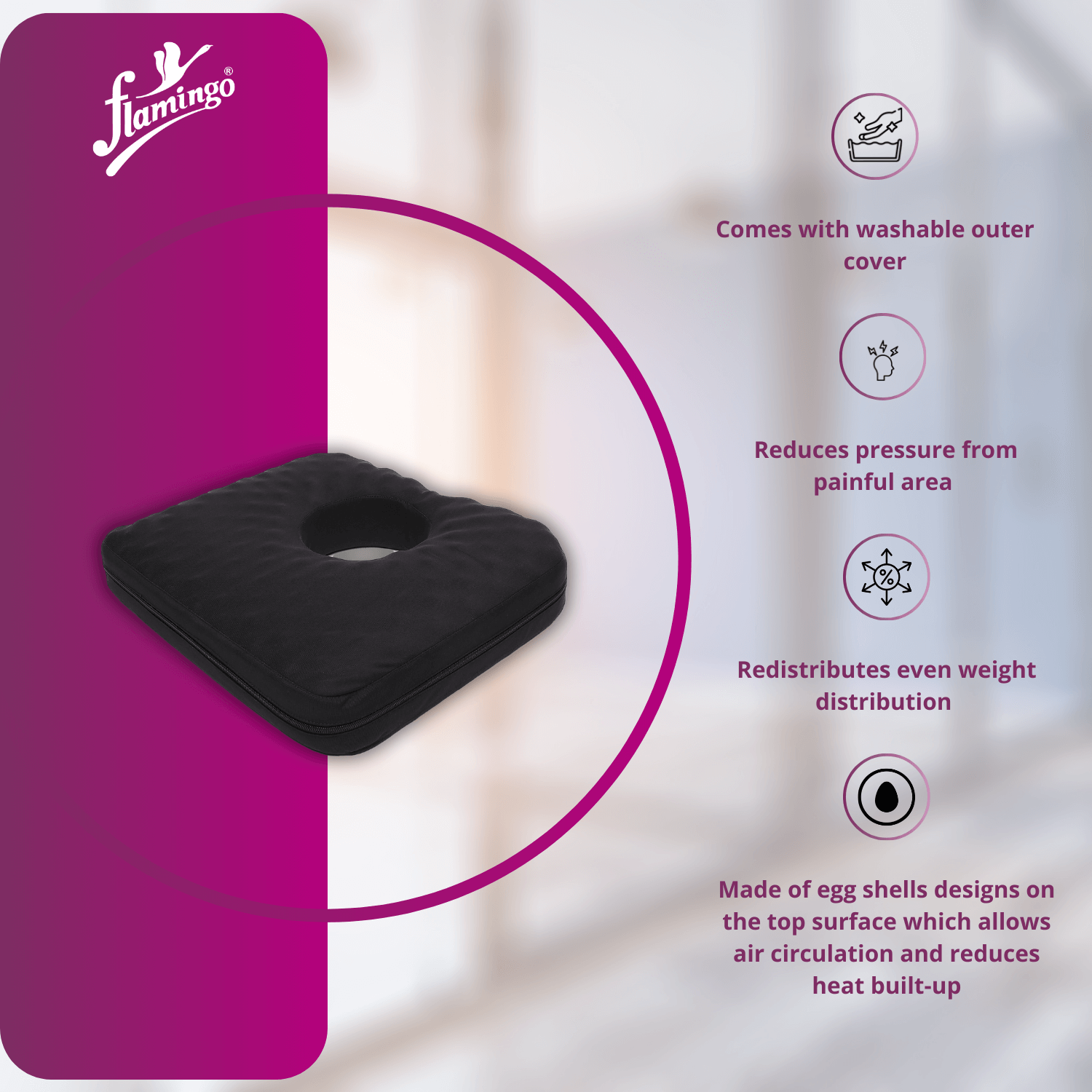 Flamingo Pile Cushion
Hemorrhoid Relief Cushion
Seat Cushion for Haemorrhoids
Soft Foam Seat Cushion
Washable Haemorrhoid Cushion