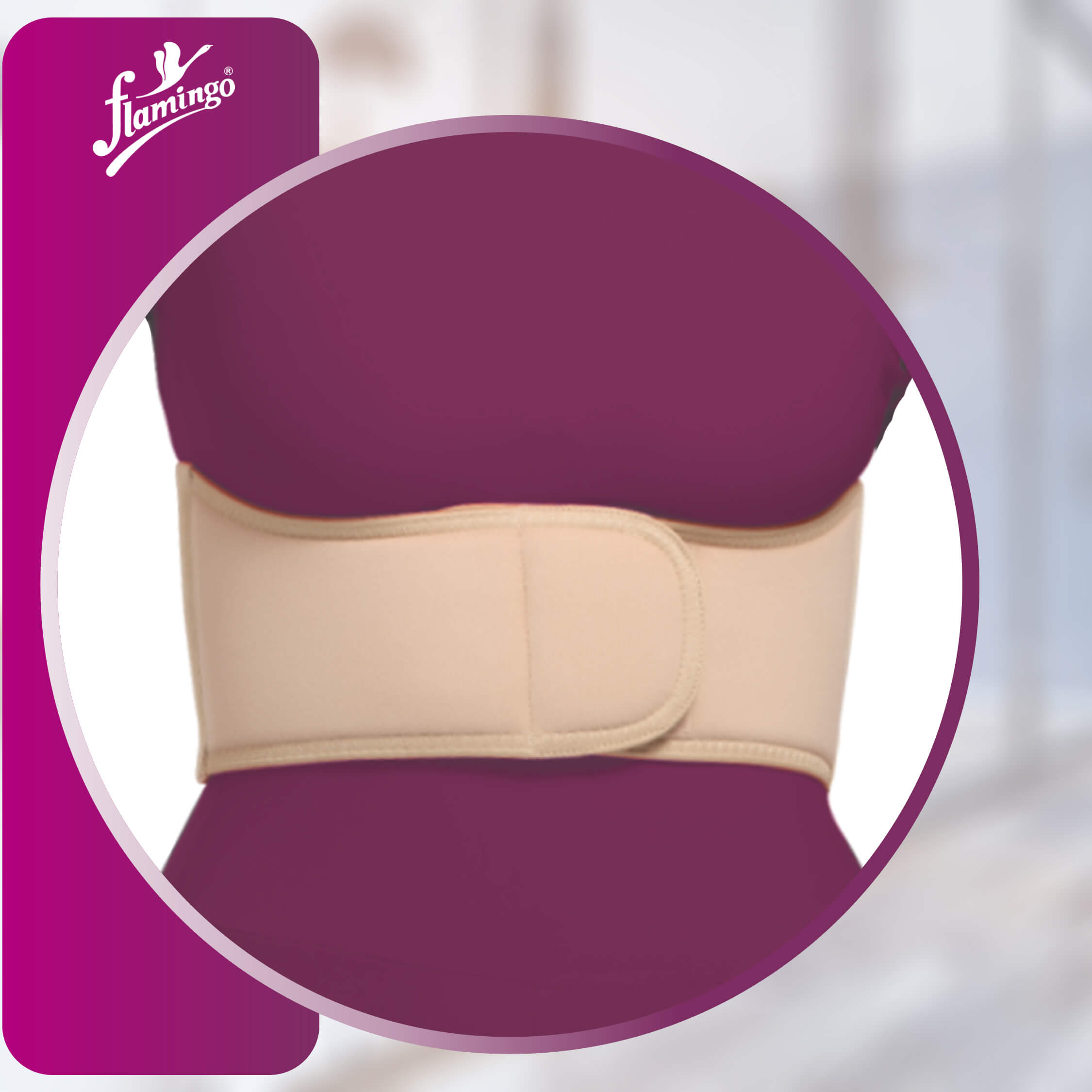 Flamingo Rib Belt Female, rib support belt, sternum fracture belt, post-surgery rib belt, adjustable rib support, foam rib belt, rib dislocation support.