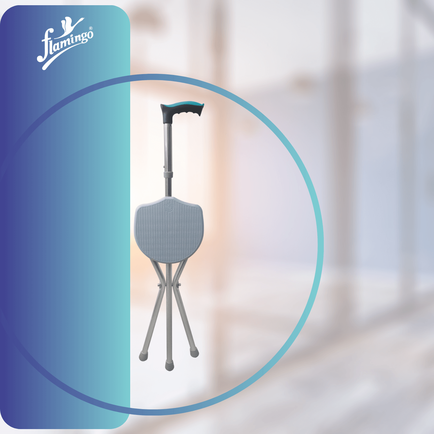 Flamingo Classic Walking Stick with Seat - Main Image