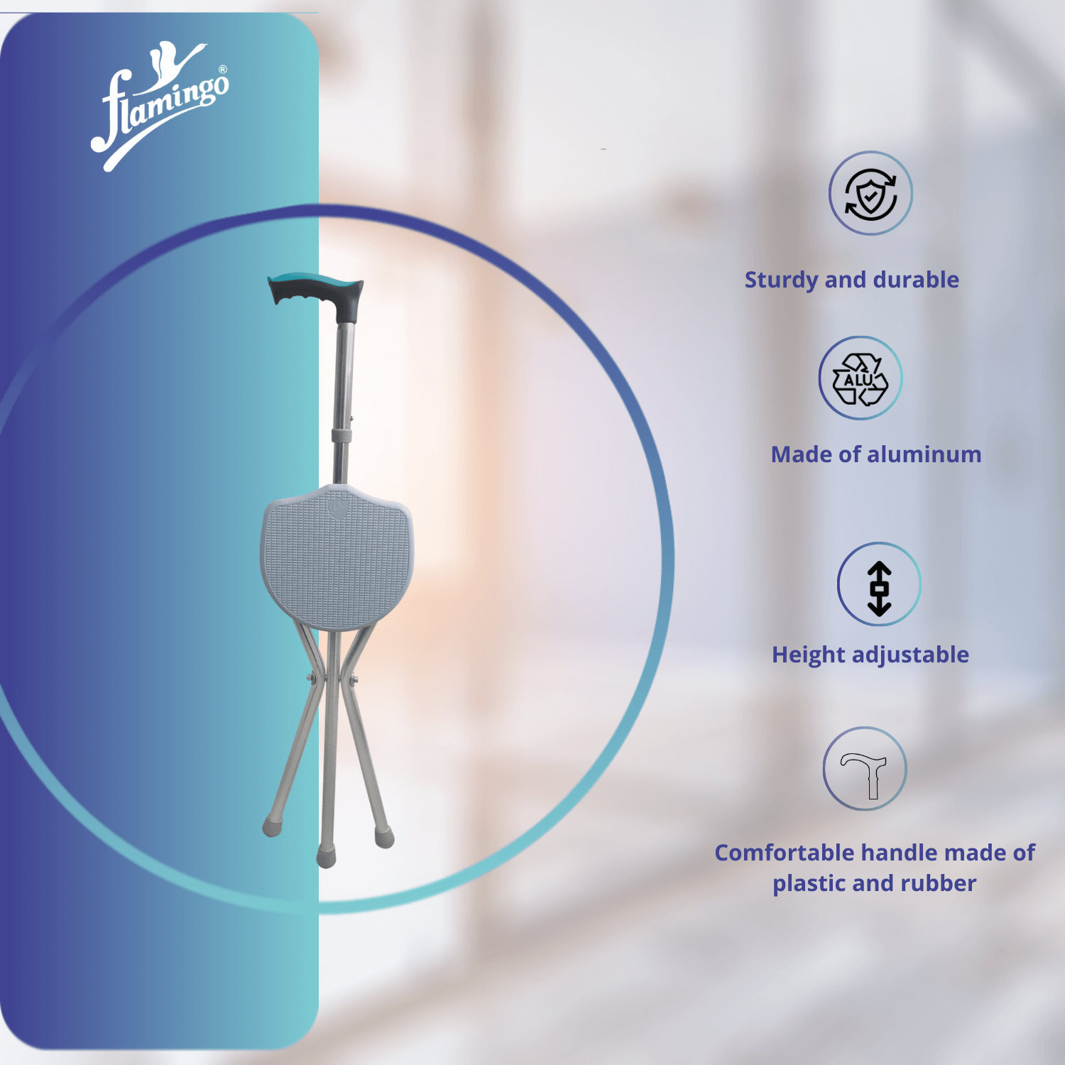 Walking stick with seat
Portable walking stick with seat
Walking cane with seat
Lightweight walking aid with seat
Anodized aluminum walking stick
Fusion handle walking cane
Walking stick for resting
Rubber bottom walking stick