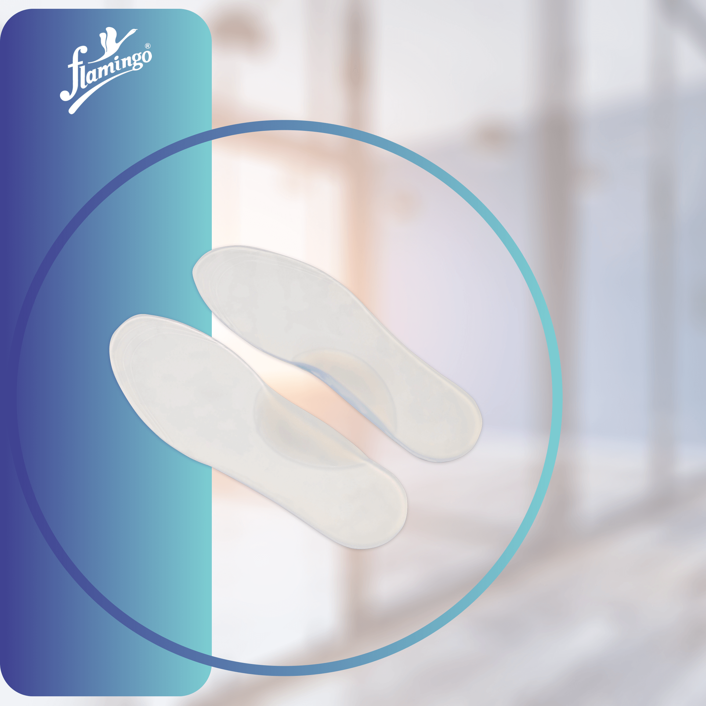 Flamingo Premium Silicone Medial Arch Insoles, flatfoot insoles, arch support insoles, silicone arch support, foot alignment insoles, ankle support insoles, customizable insoles.