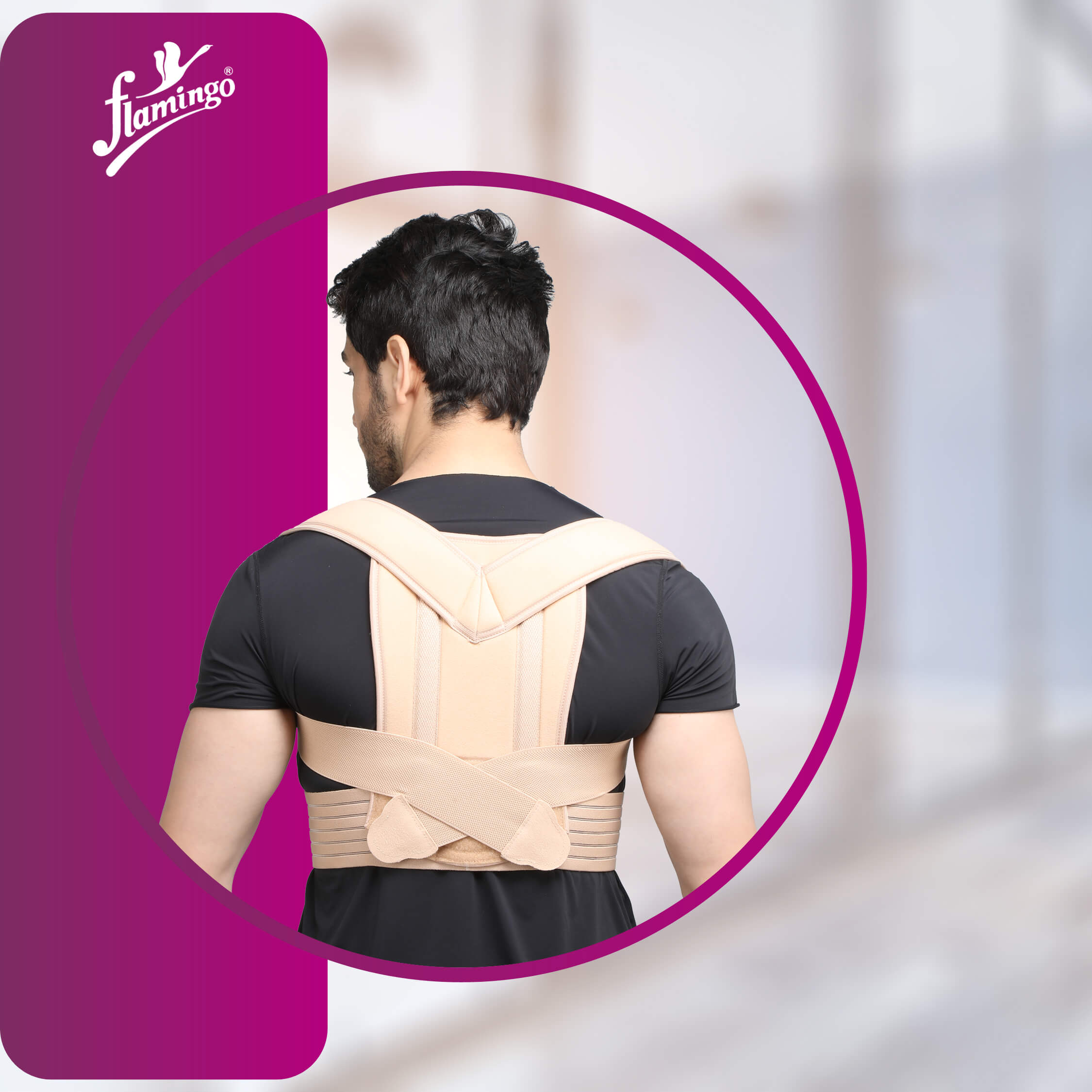 Flamingo Posture Brace
Spinal alignment
Thoracic support
Back support
Shoulder slump
Posture correction
EVA padding
Adjustable straps