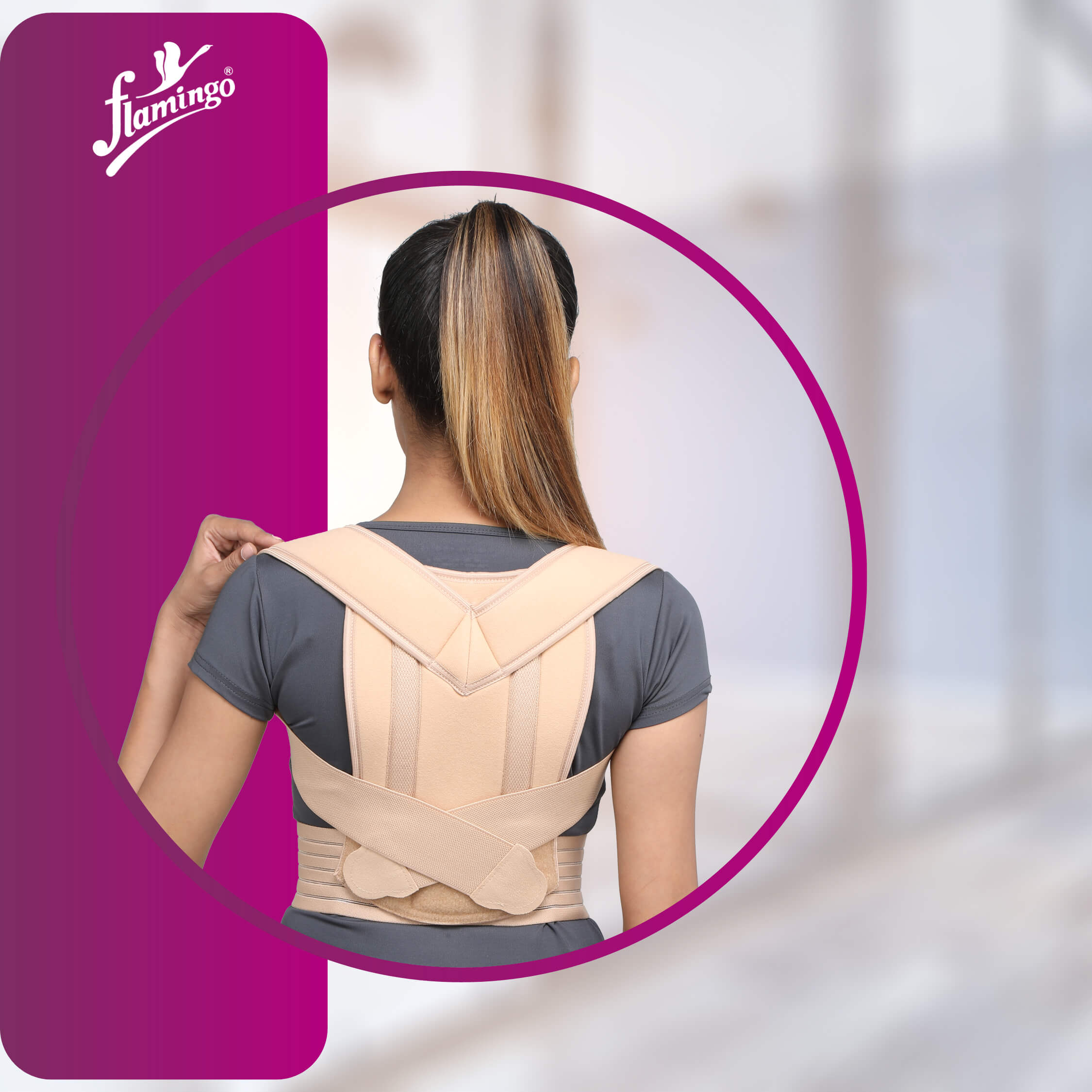 Flamingo Posture Brace
Spinal alignment
Thoracic support
Back support
Shoulder slump
Posture correction
EVA padding
Adjustable straps