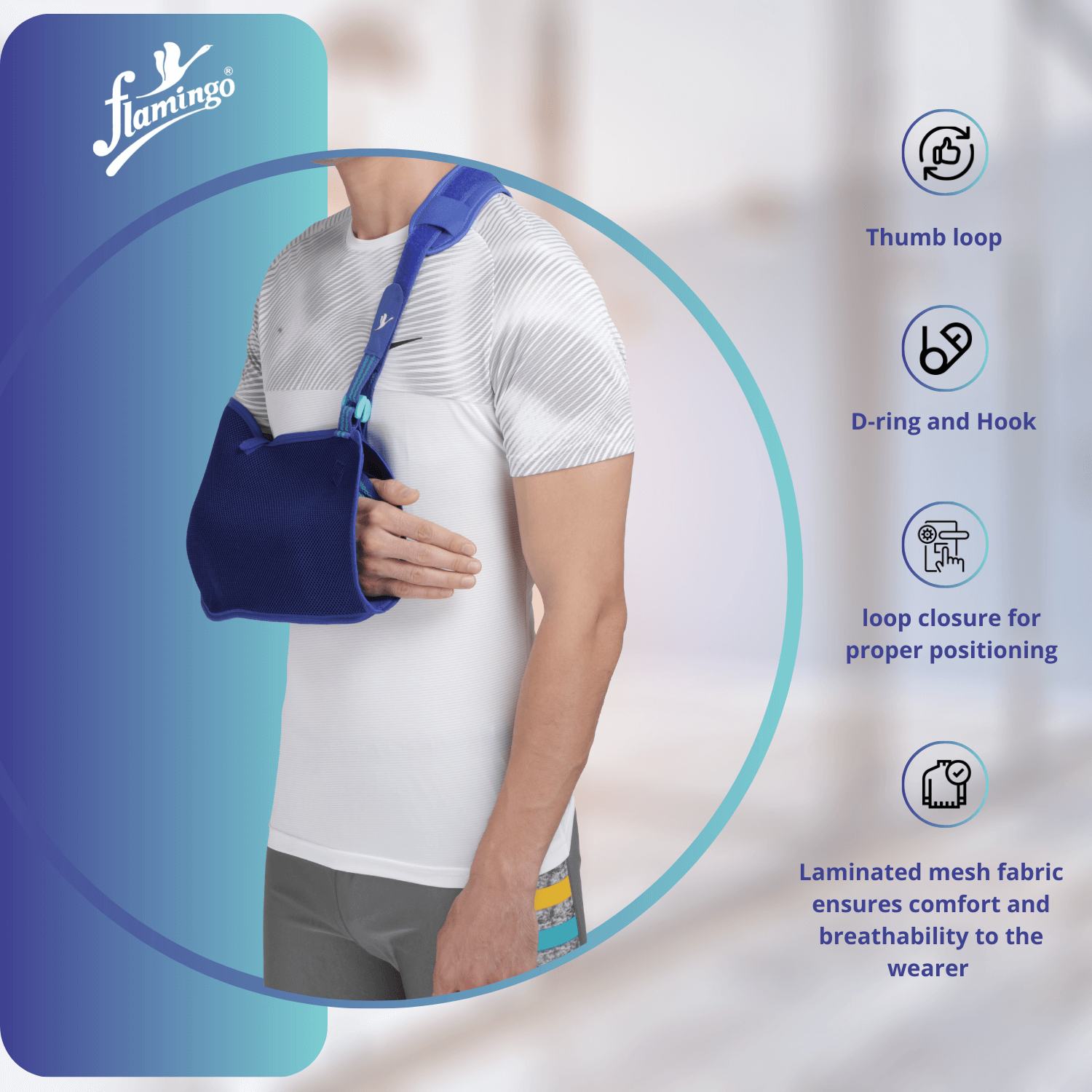 Flamingo Breathable Arm Sling
Post-Casting Arm Sling
Elbow Fracture Sling
Adjustable Arm Sling
Thumb Loop Arm Support
