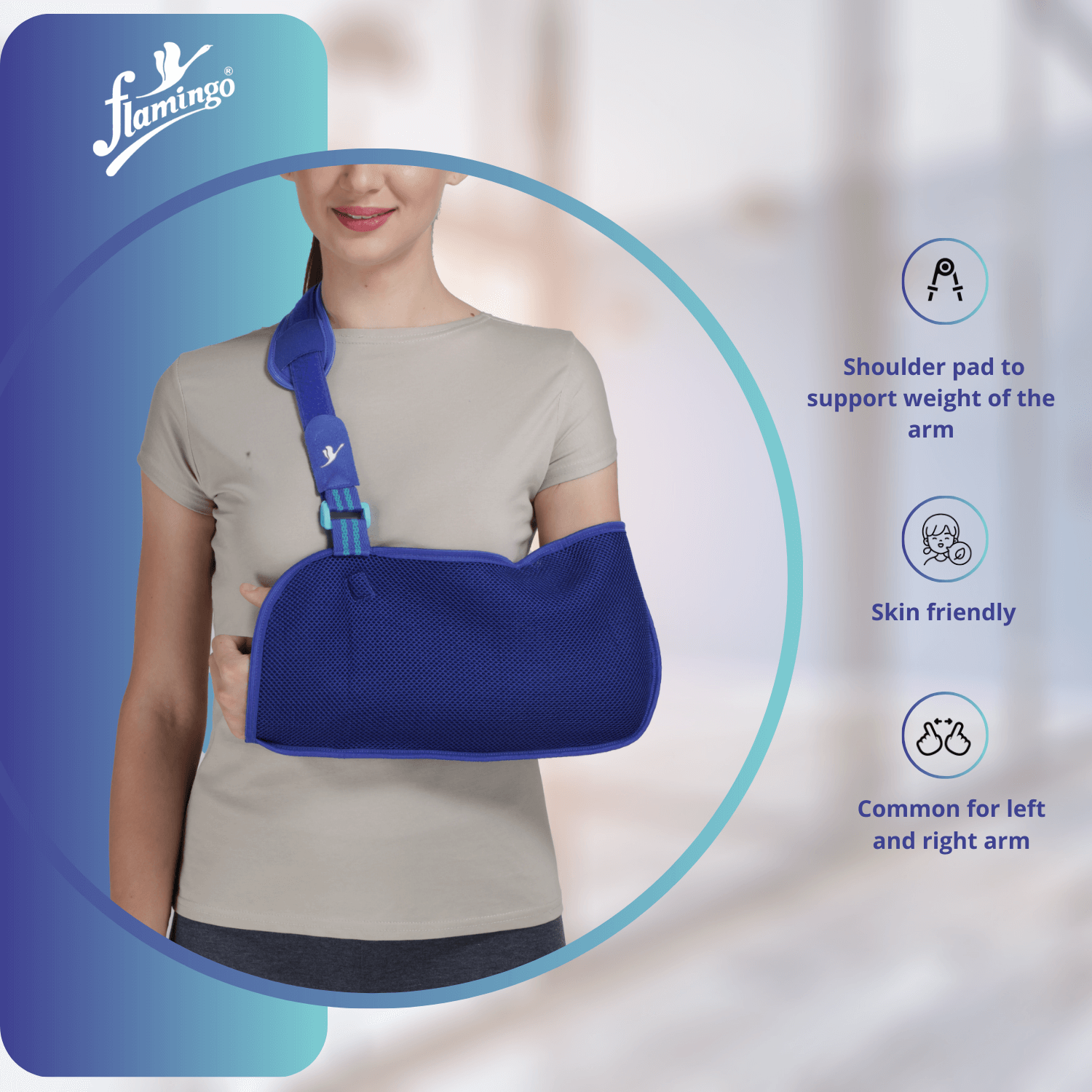Flamingo Breathable Arm Sling
Post-Casting Arm Sling
Elbow Fracture Sling
Adjustable Arm Sling
Thumb Loop Arm Support