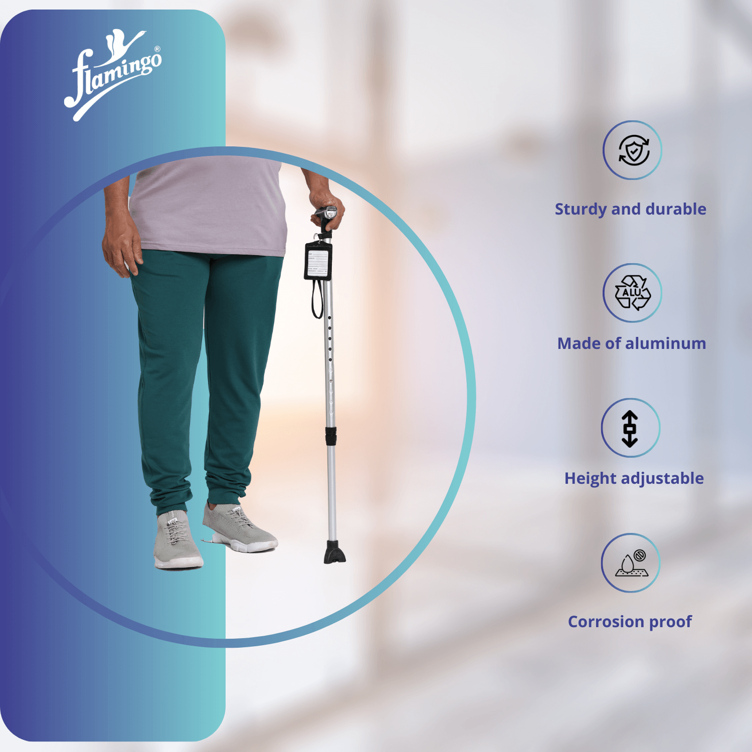 Walking stick with torch
Mobility cane with light
Adjustable walking cane
Walking stick for low light
Torch walking stick
Ergonomic walking aid
Anti-slip walking stick