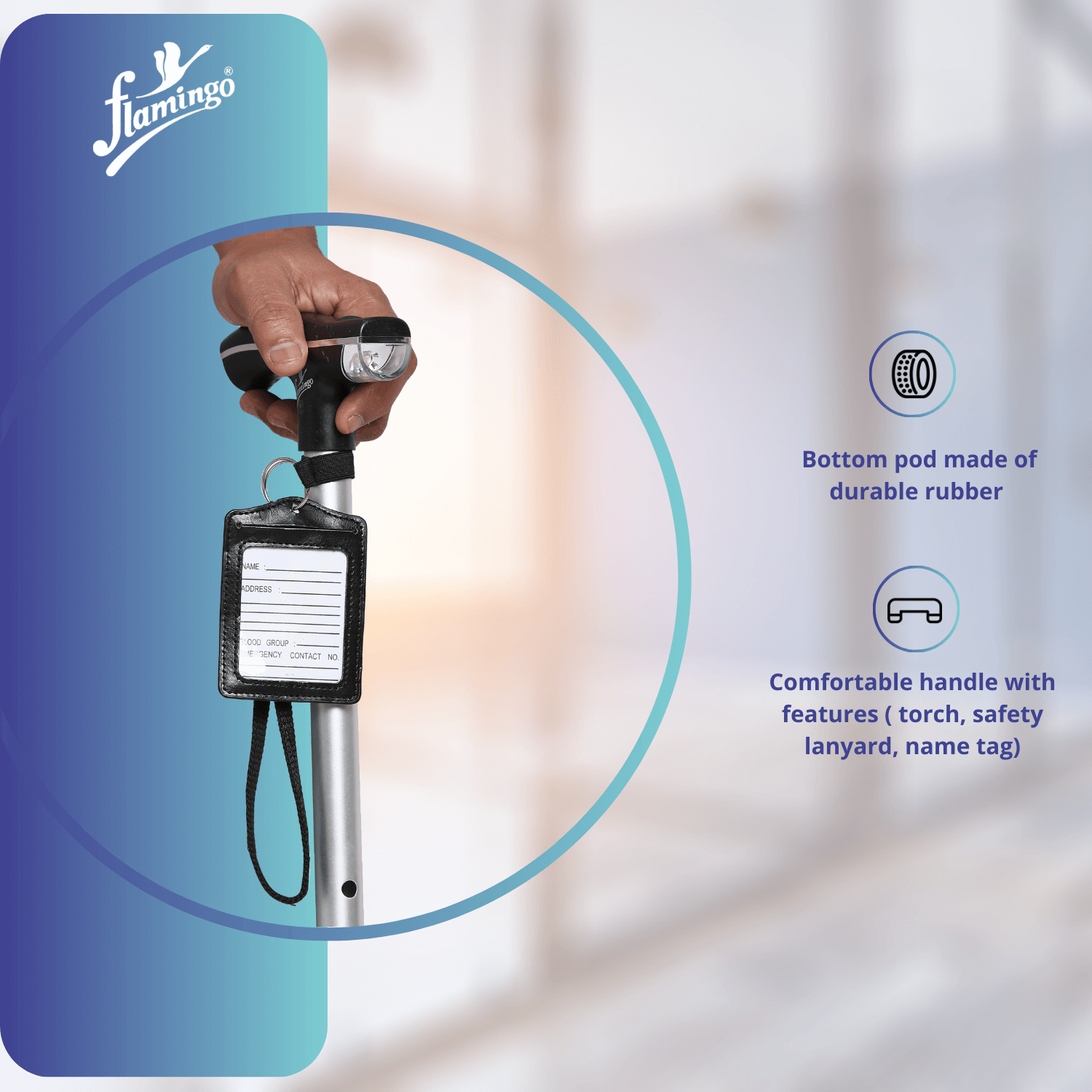 Walking stick with torch
Mobility cane with light
Adjustable walking cane
Walking stick for low light
Torch walking stick
Ergonomic walking aid
Anti-slip walking stick