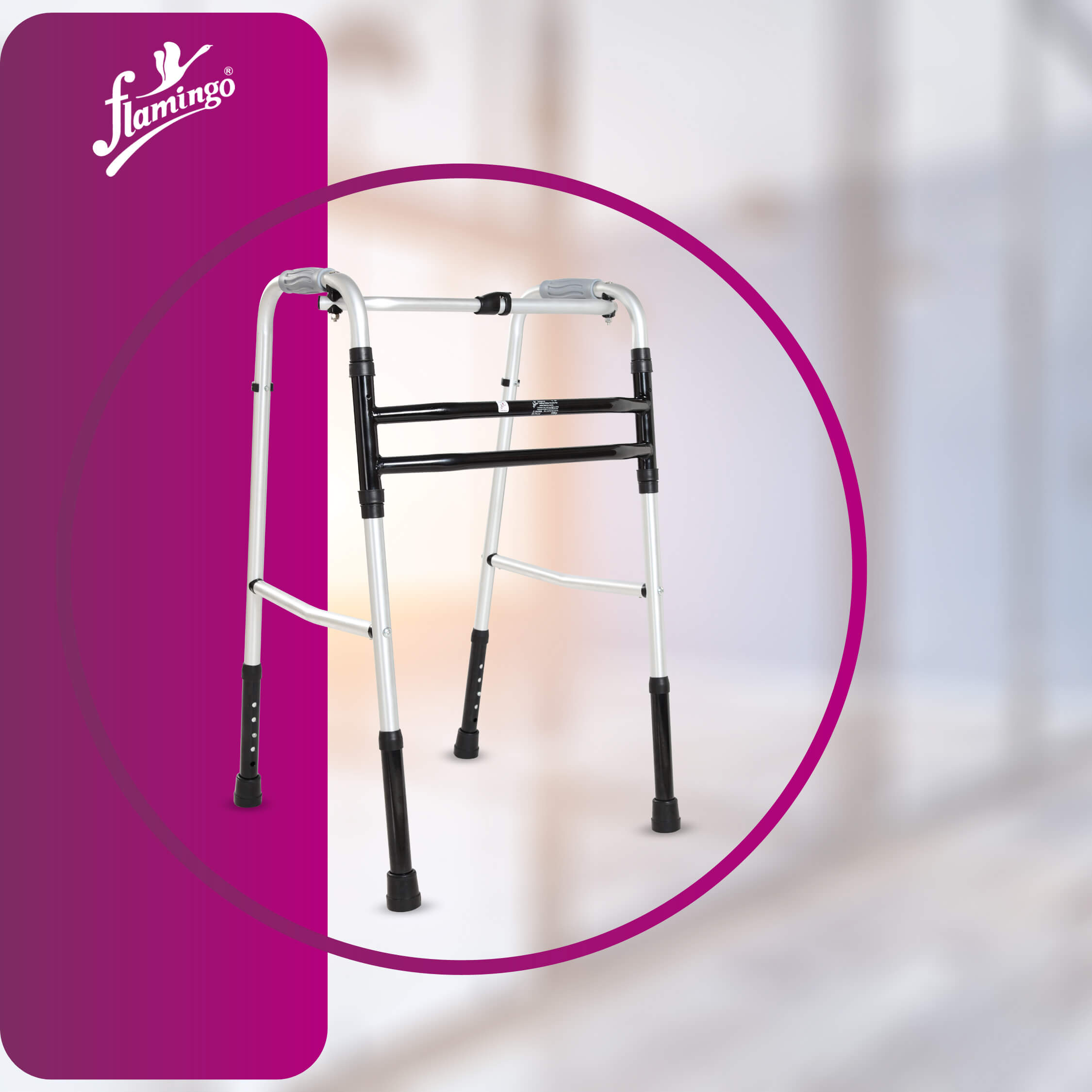 Reciprocal folding walker
Double bar walker
Folding walker for mobility
Walker for balance and stability
Aluminum walker
Portable walker
Walking aid with hand grips
Stable walker for elderly