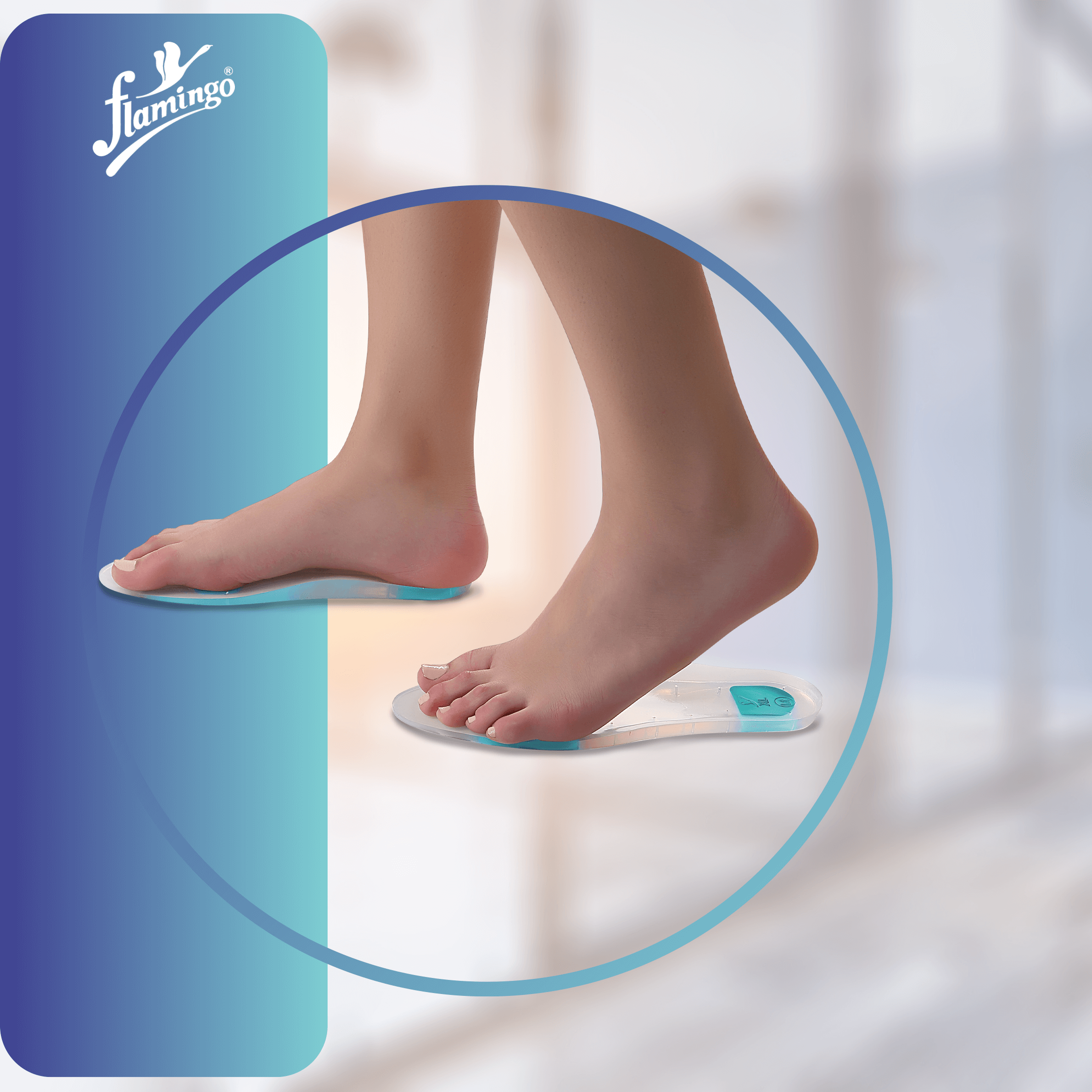 Flamingo Premium Silicone Foot Care Insoles, foot care insoles, metatarsalgia insoles, diabetic foot insoles, shock-absorbing insoles, foot support insoles, customizable insoles.