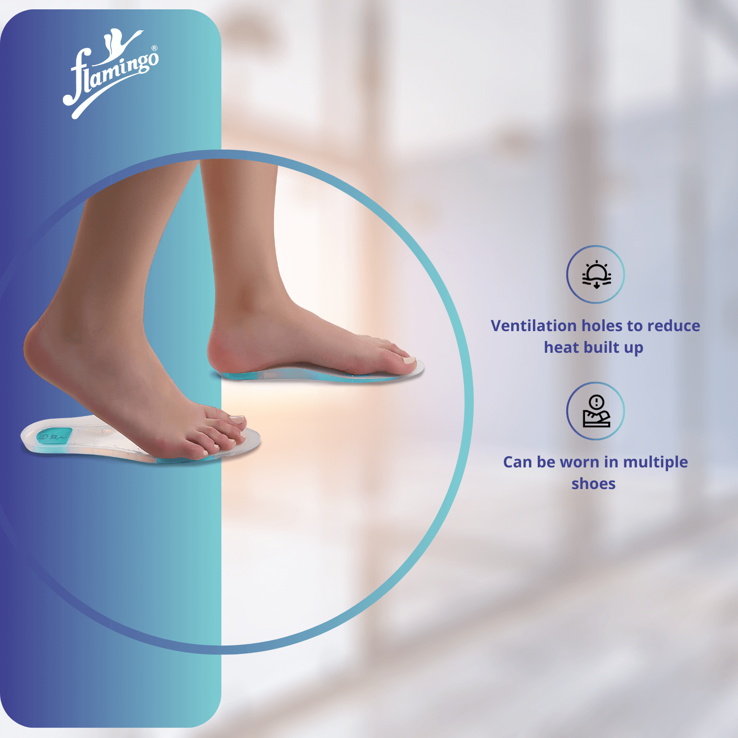 Flamingo Premium Silicone Foot Care Insoles, foot care insoles, metatarsalgia insoles, diabetic foot insoles, shock-absorbing insoles, foot support insoles, customizable insoles.