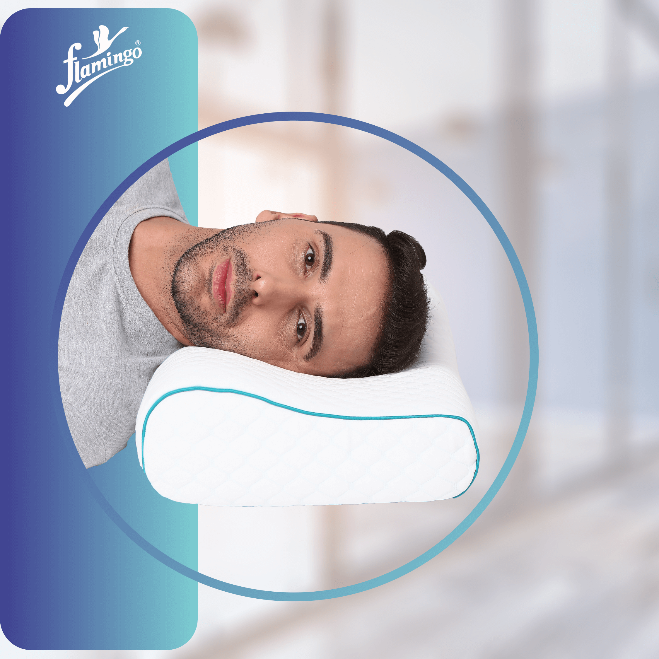 Flamingo Premium Memory Foam Pillow, memory foam pillow, cervical support pillow, neck pain relief pillow, postural pain pillow, muscle spasm pillow, ergonomic pillow.