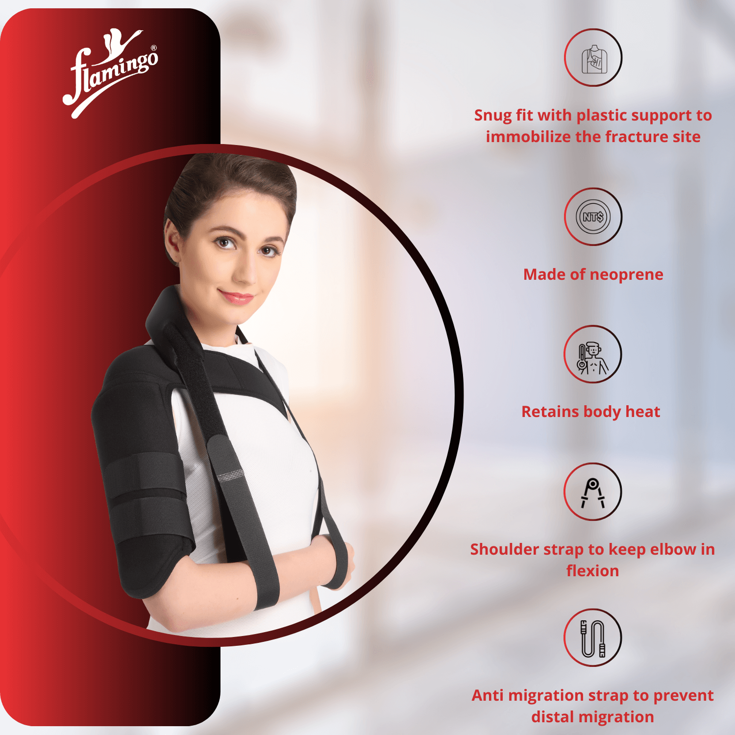 Flamingo Neoprene Humerus Brace
Humerus Fracture Brace
Shoulder Immobilizer for Fractures
Adjustable Humerus Support
Neoprene Shoulder Brace