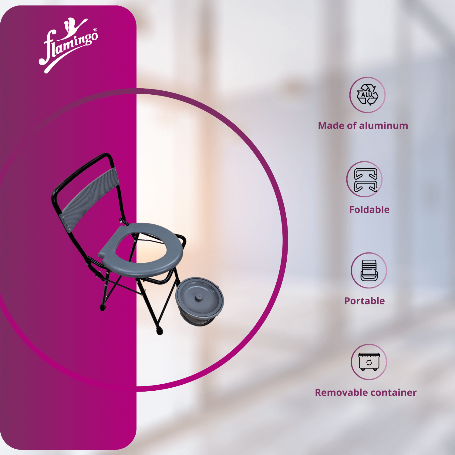 Commode chair without armrest
Foldable commode chair
Removable container commode
Aluminum commode chair
Durable commode chair
Comfortable commode chair
Backrest commode chair