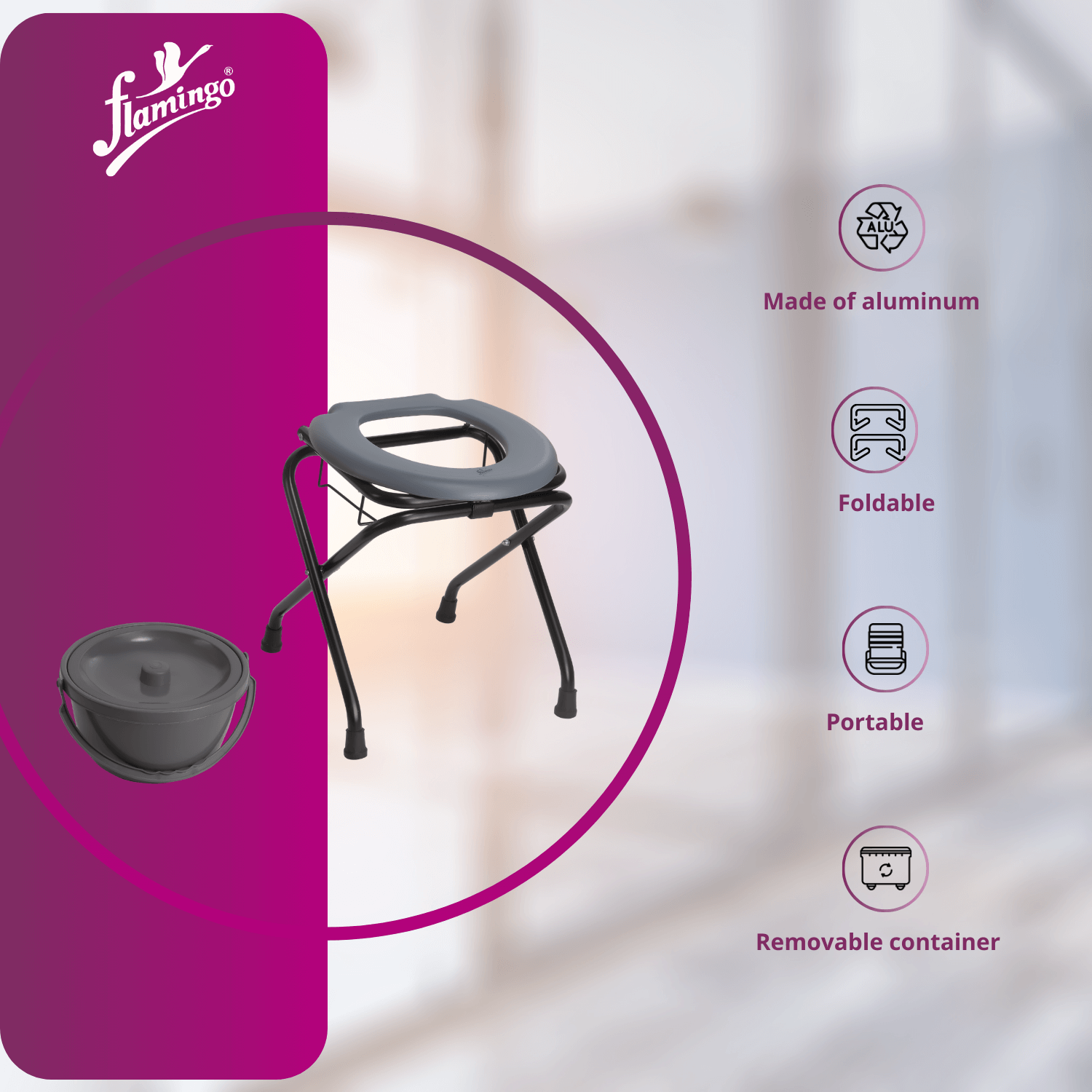 Commode stool
Removable container commode stool
Ergonomic stool
Foldable commode stool
Durable commode stool
Lightweight commode stool
Aluminum commode stool