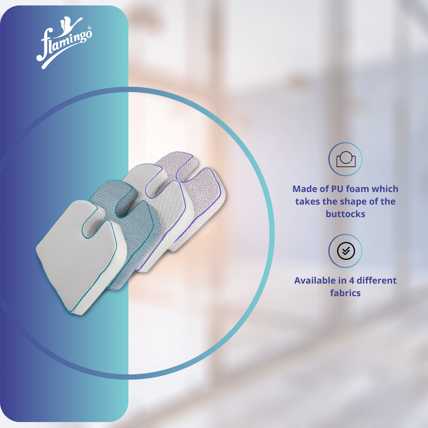 Flamingo Premium Coccyx Cushion, coccyx cushion, tailbone pain relief, pressure relief cushion, sitting comfort cushion, memory foam seat cushion, wheelchair cushion.