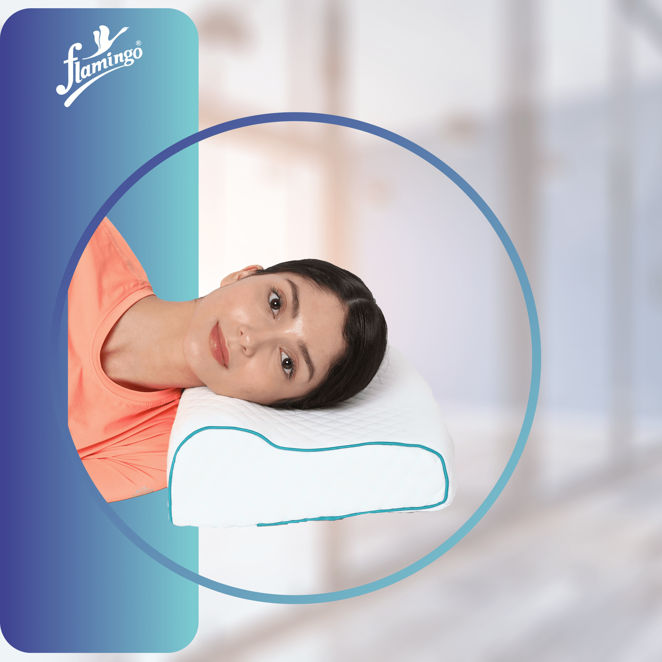 Flamingo Premium Orthopedic Pillow, orthopedic pillow, cervical support pillow, side sleeper pillow, neck pain pillow, ergonomic sleep pillow, washable pillow.