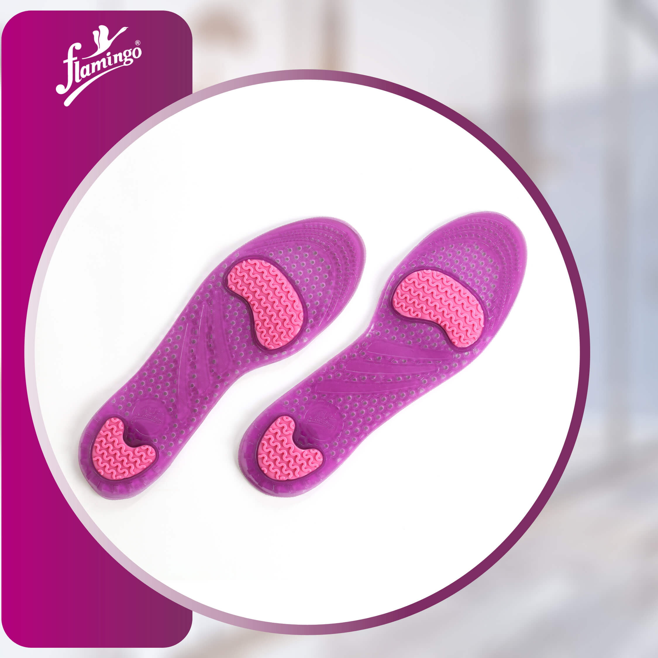 Flamingo Gel Foot Care Insole - Female
Female Foot Insole
Gel Foot Insoles
Foot Pain Relief Insoles
Odor-Free Foot Insoles