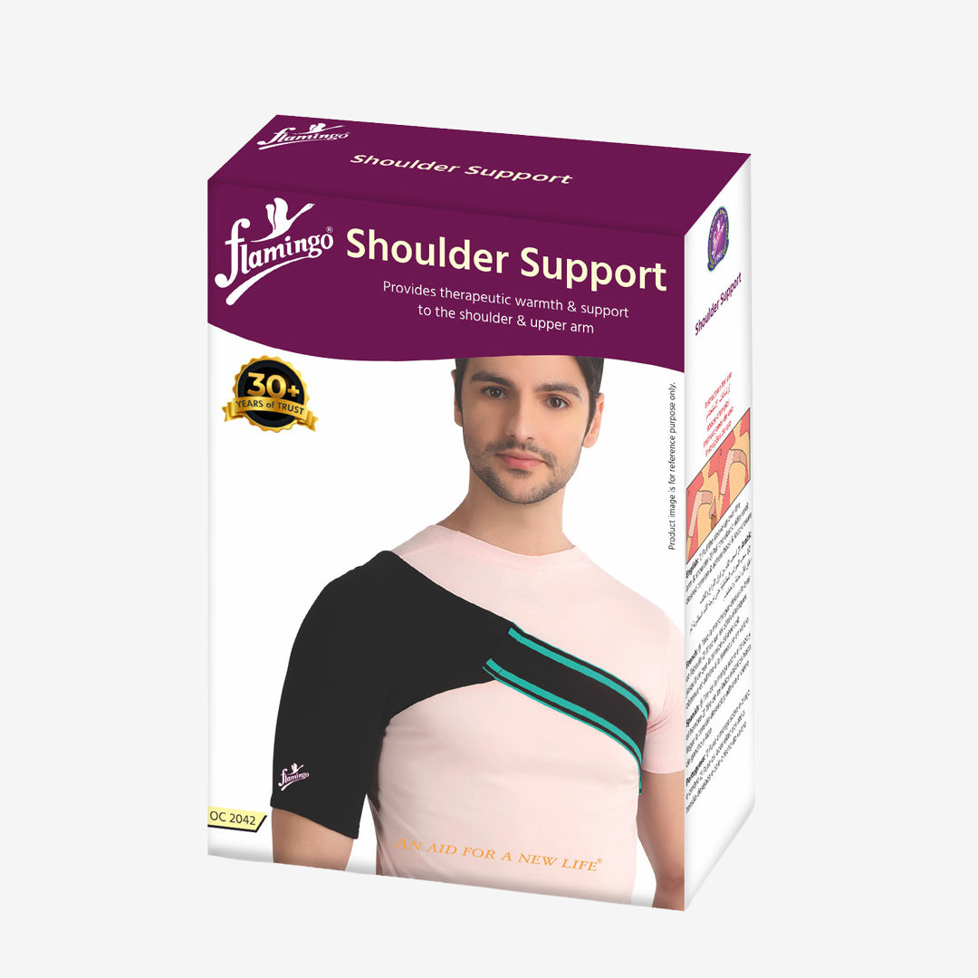 Flamingo Shoulder Support, shoulder brace, rotator cuff support, post-surgery shoulder support, shoulder instability relief.