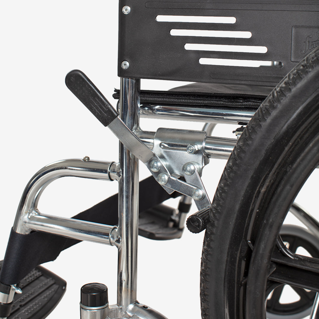Premium manual wheelchair
Durable wheelchair
Ergonomic wheelchair
Wheelchair for comfort
Foldable footrests wheelchair
Aluminum wheelchair frame
Wheelchair with hand brakes
