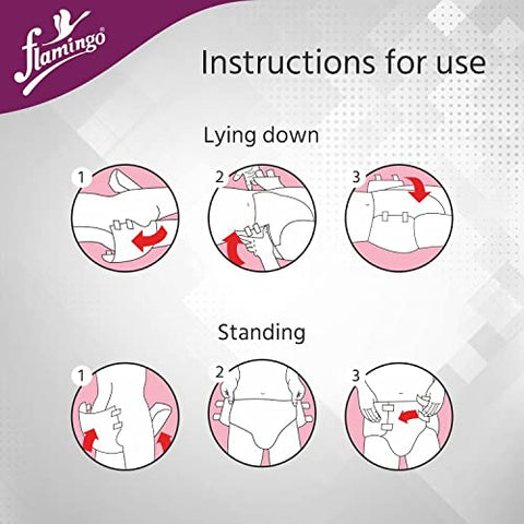 Flamingo Pant Style Adult Diaper Unisex | Adult Dry Pants with Odour Lock and Anti-Bacterial Super Absorbent Core | Prevents Rashes and Infection | Color-White
