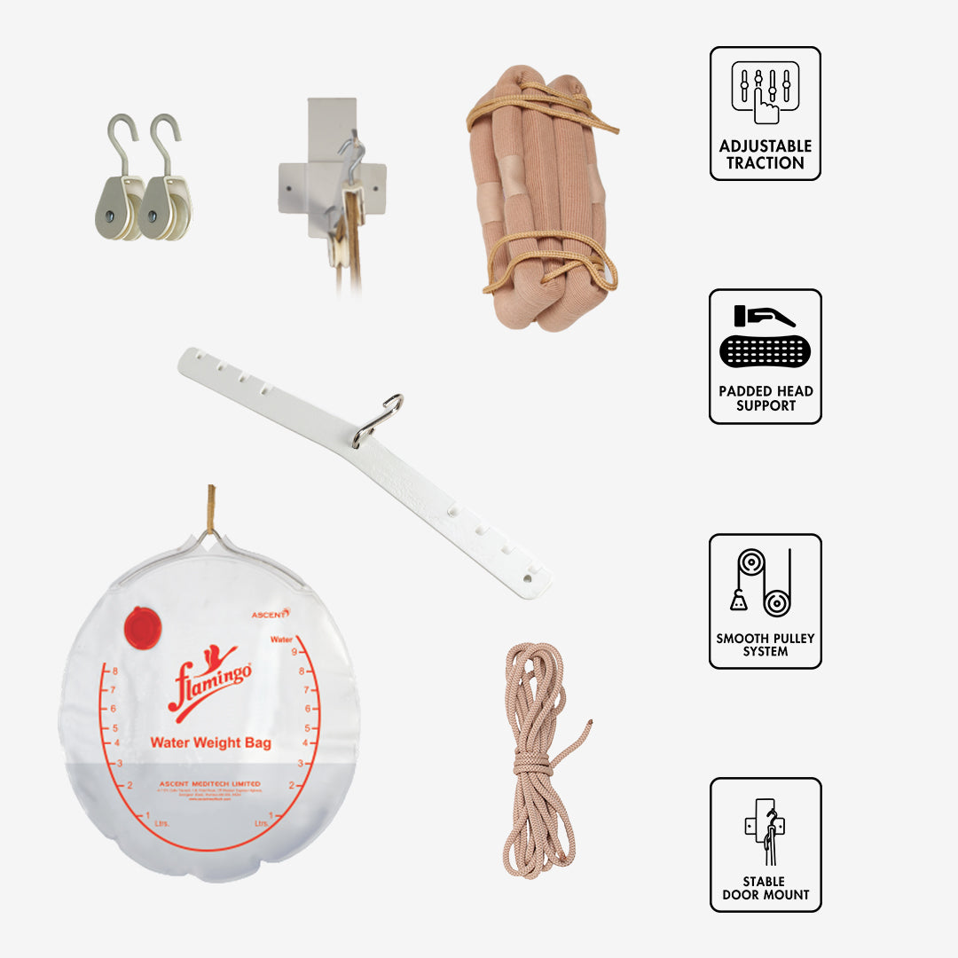Flamingo Cervical Traction Kit Sitting
Cervical Traction Kit for Pain Relief
Upper Thoracic Traction Therapy
Neck Pain Traction Kit
Home Traction Therapy Kit
