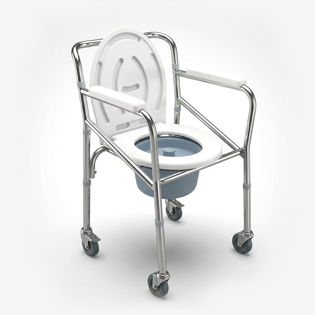 Classic Commode Chair with Wheels