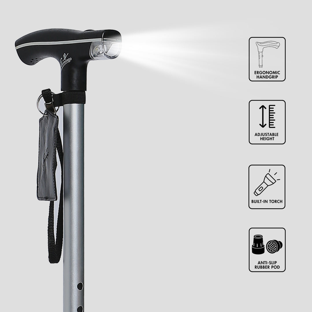 Classic Walking Stick With Torch