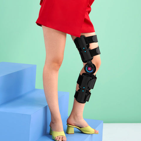 Firm Knee Brace Full Leg Brace Adjustable Post Surgery Knee