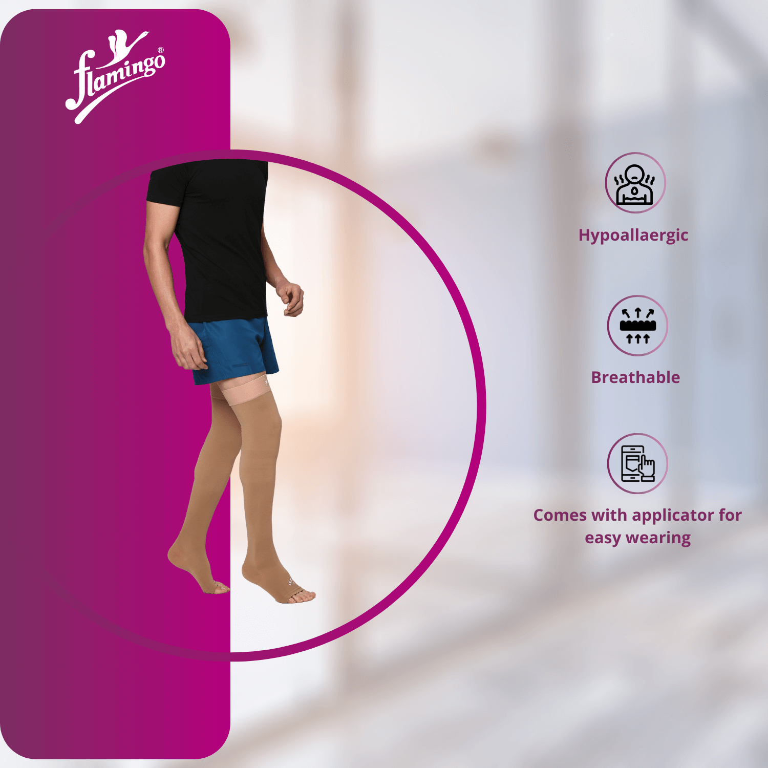 Flamingo Medical Compression Stocking Above Knee
DVT Support Stocking
Venous Insufficiency Compression Stockings
Leg Swelling Relief
Maternity Compression Stockings
